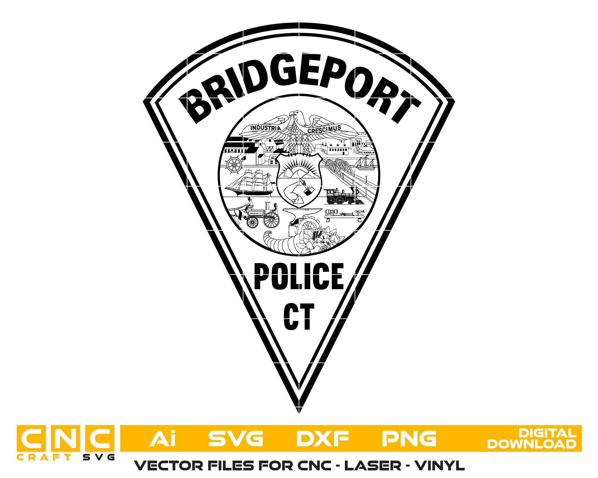Bridgeport Police Department Patch SVG, Bridgeport Connecticut Police Patch Vector, Bridgeport Police SVG Emblem, Connecticut Law Enforcement Patch Logo SVG, #support