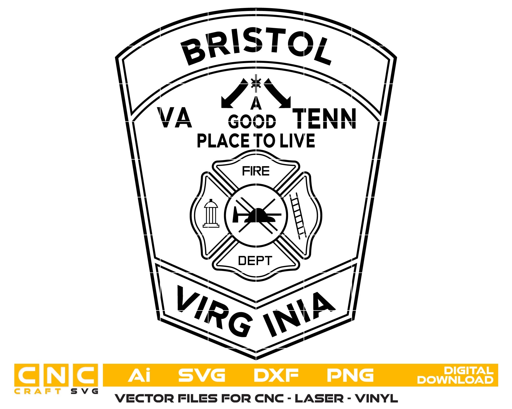 bristol fire department patch svg, bristol va fire patch vector design, bristol virginia fire dept svg emblem, firefighter patch bristol va svg, bristol fire badge svg
