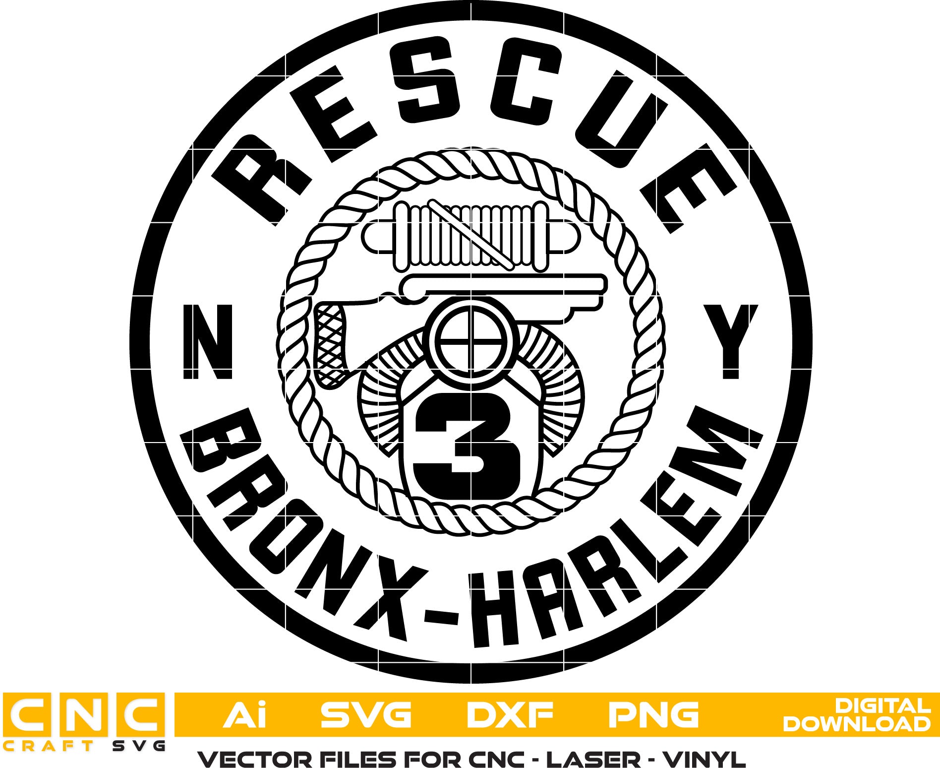 Bronx Harlem Fire Rescue Badge