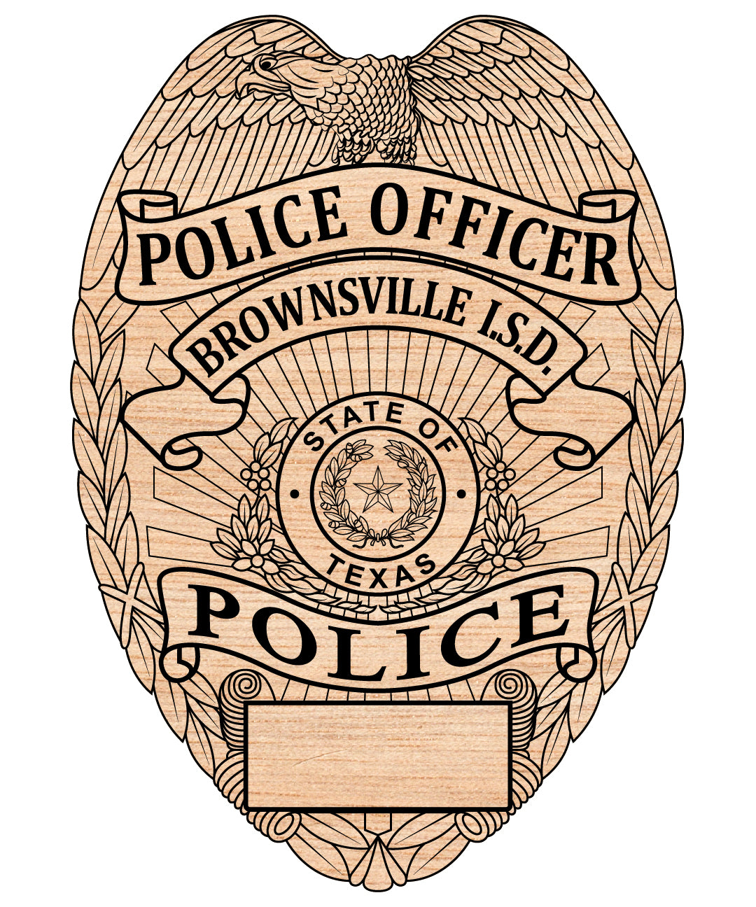 Brownsville I.S.D. Police Officer Badge SVG, Brownsville TX Police Badge Vector, Texas Law Enforcement Badge SVG, School Police Officer Emblem, I.S.D. PD Badge SVG