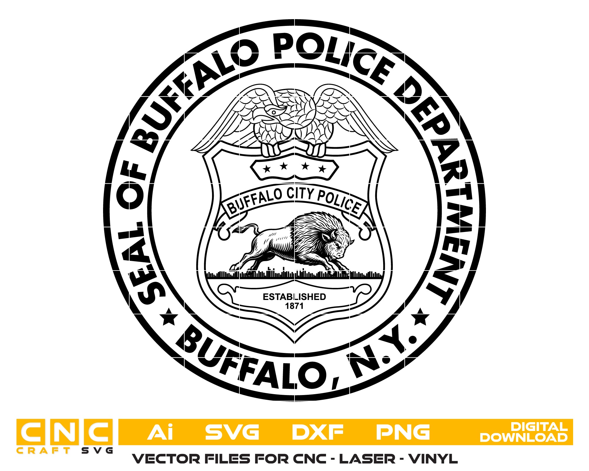 buffalo police department badge svg, buffalo ny police badge vector design, buffalo police svg emblem, buffalo law enforcement badge svg, buffalo new york police svg