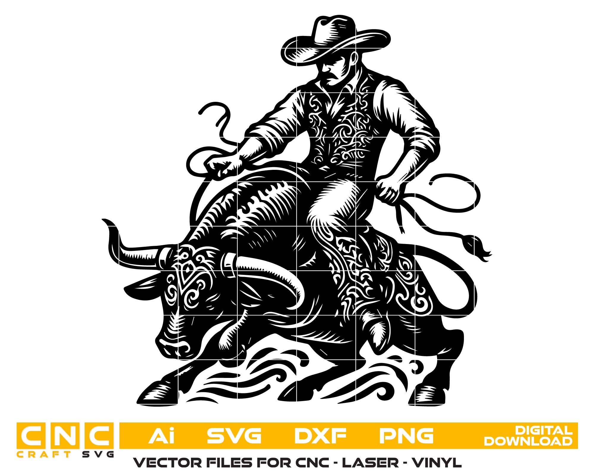 Bull Riding Svg