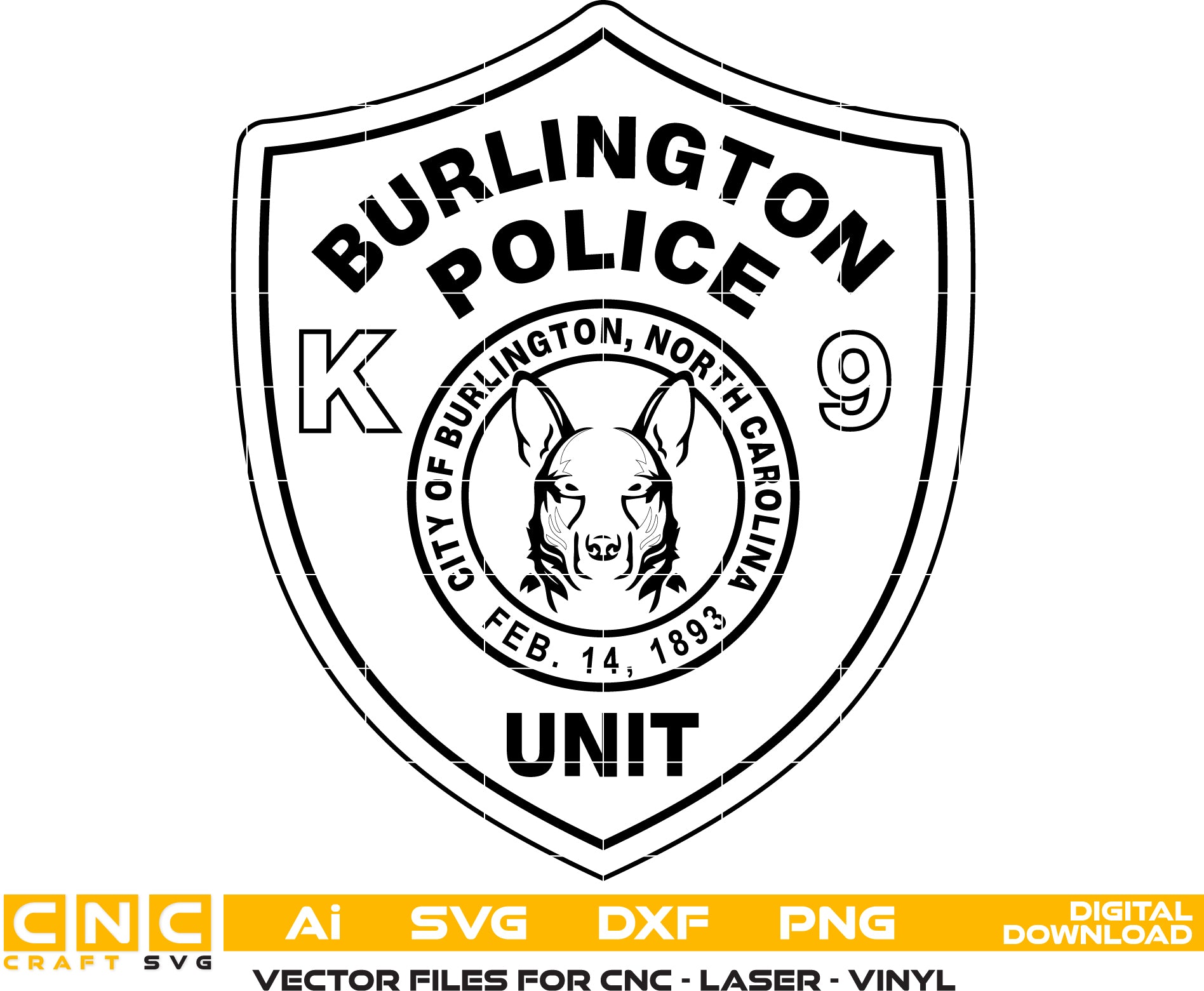 Burlington Police K9 Unit Badge