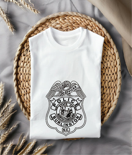 Burlington Police Officer Badge SVG, North Carolina Police Badge Vector, Burlington NC Badge Emblem, Police Officer Badge SVG, Law Enforcement Badge Vector File