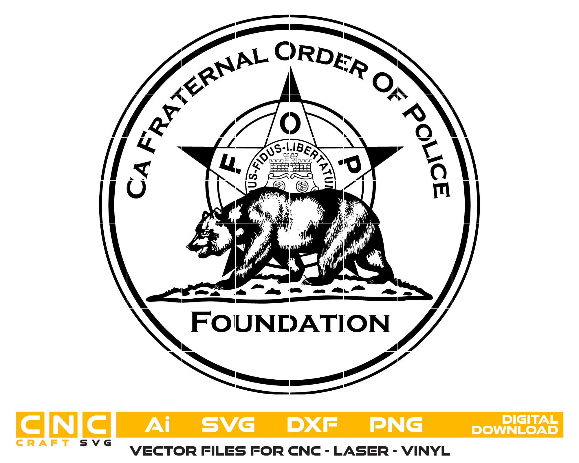 CA Fraternal Order of Police Foundation Logo SVG, California Police Foundation Logo Vector, Fraternal Order of Police Logo, Law Enforcement Foundation Logo SVG, Police Organization Emblem Vector