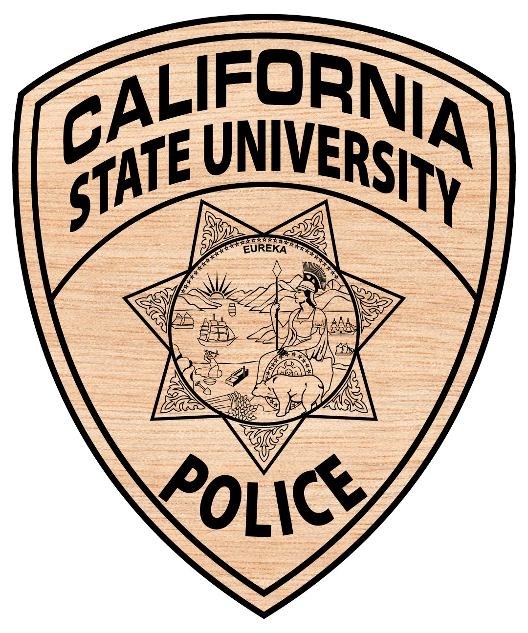 California State University Police Shoulder Patch SVG, CSU Police Patch Vector, California Campus Police Emblem SVG, University Safety Patch Design, College Law Enforcement Logo