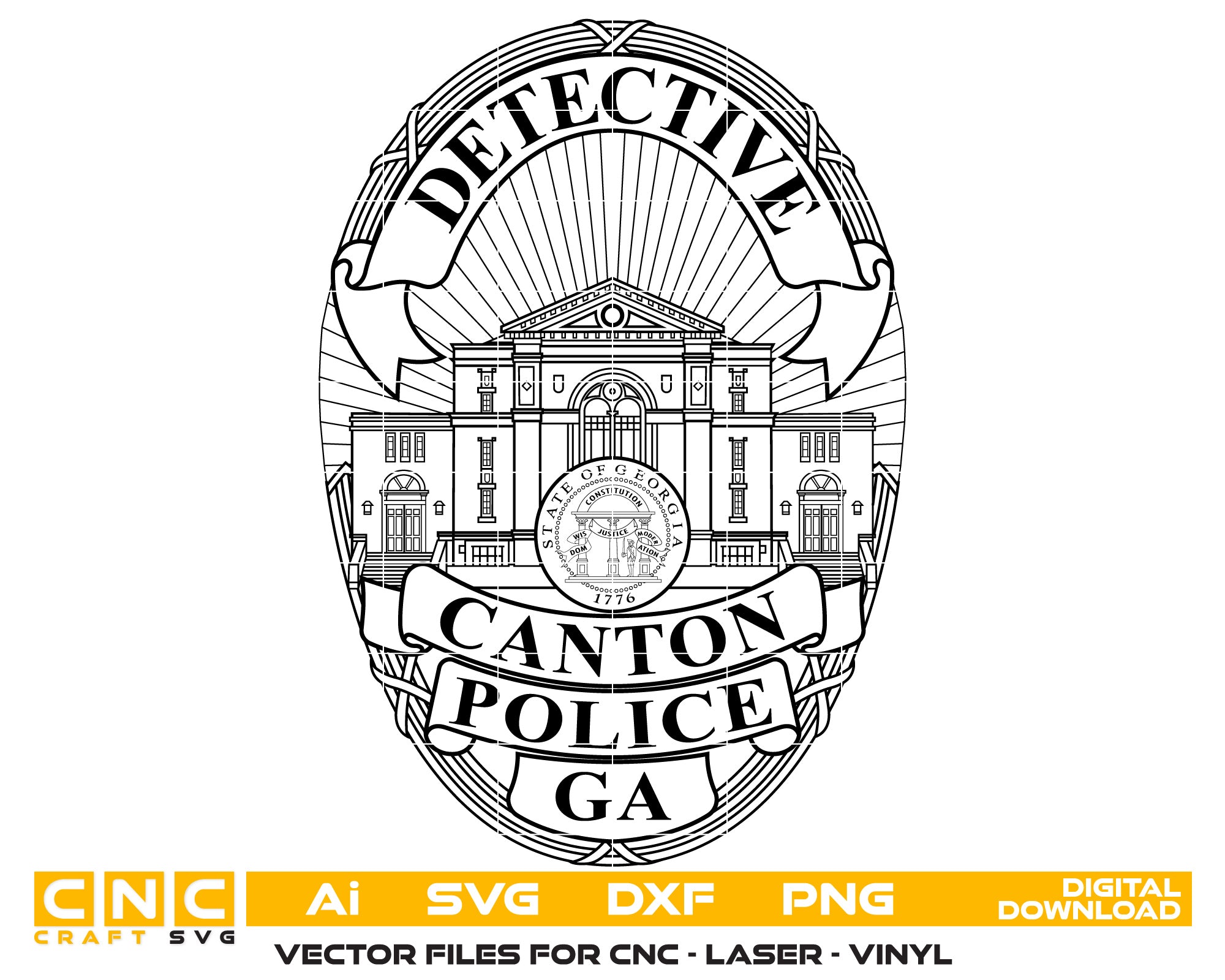 Canton Police Detective Badge