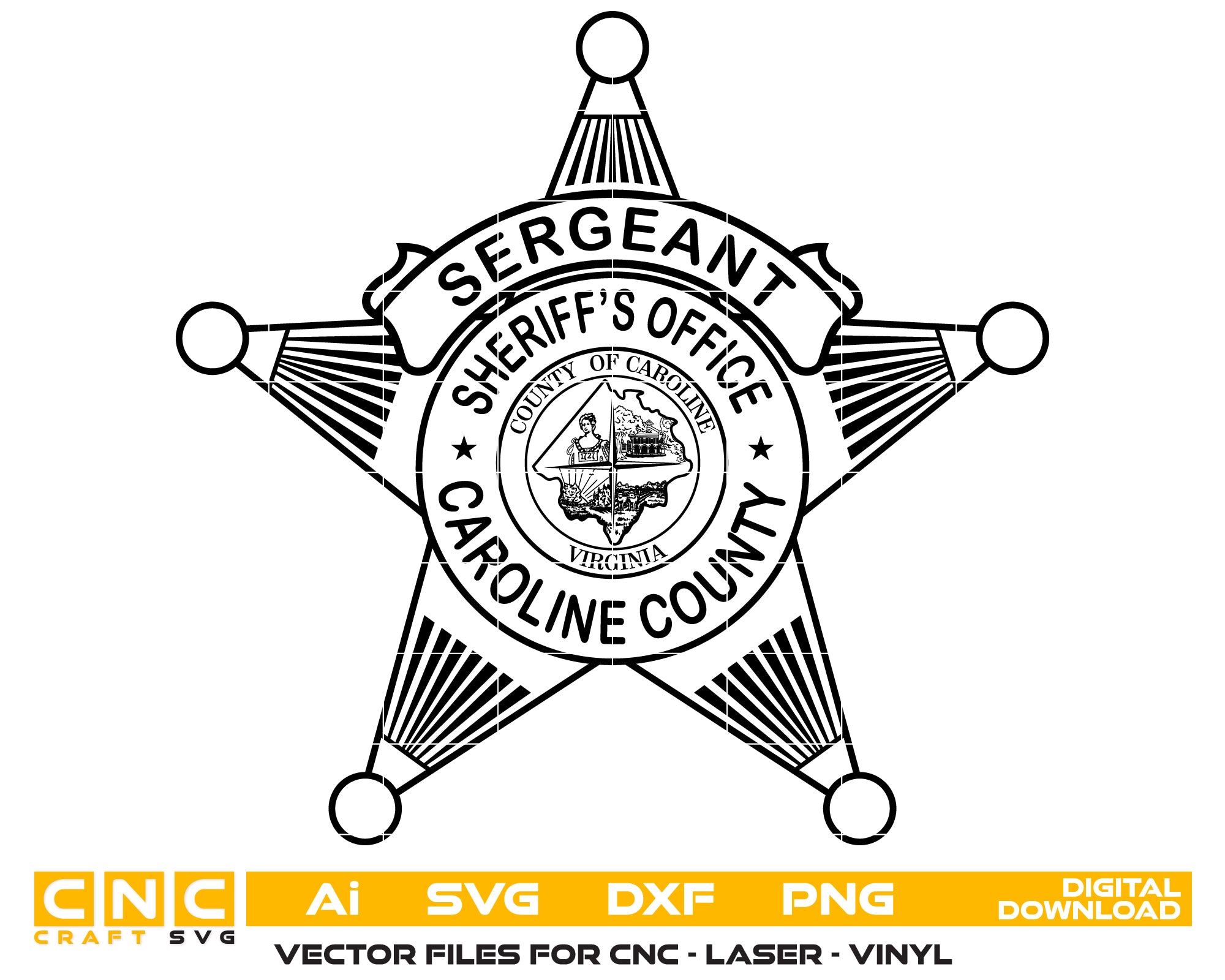 Caroline County Sheriff Sergeant Badge SVG