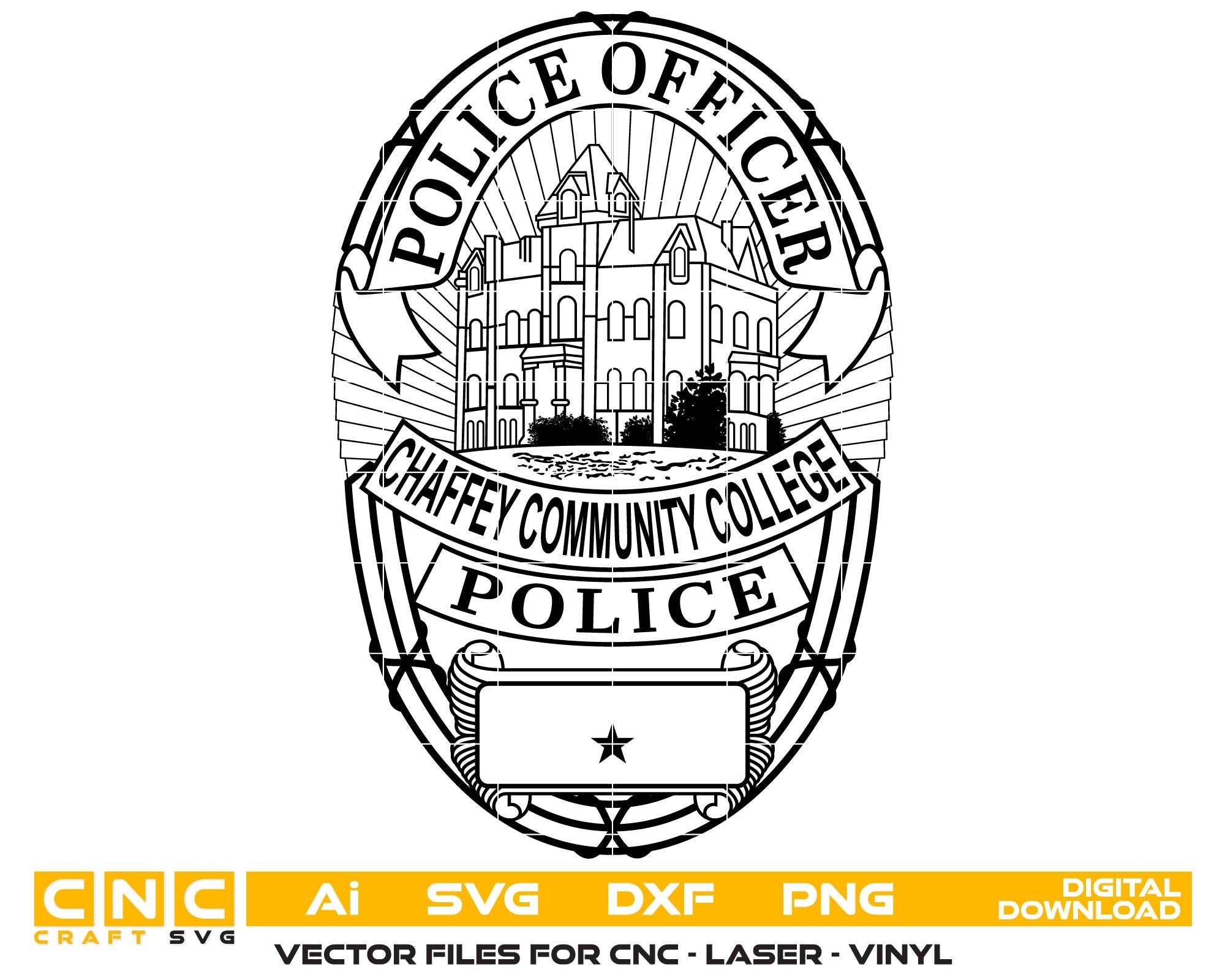 Chaffey Community College Police Badge SVG, College Police Officer Vector, Chaffey Police Logo SVG, Campus Police Badge Design, Law Enforcement Badge SVG, College Emblem Vector