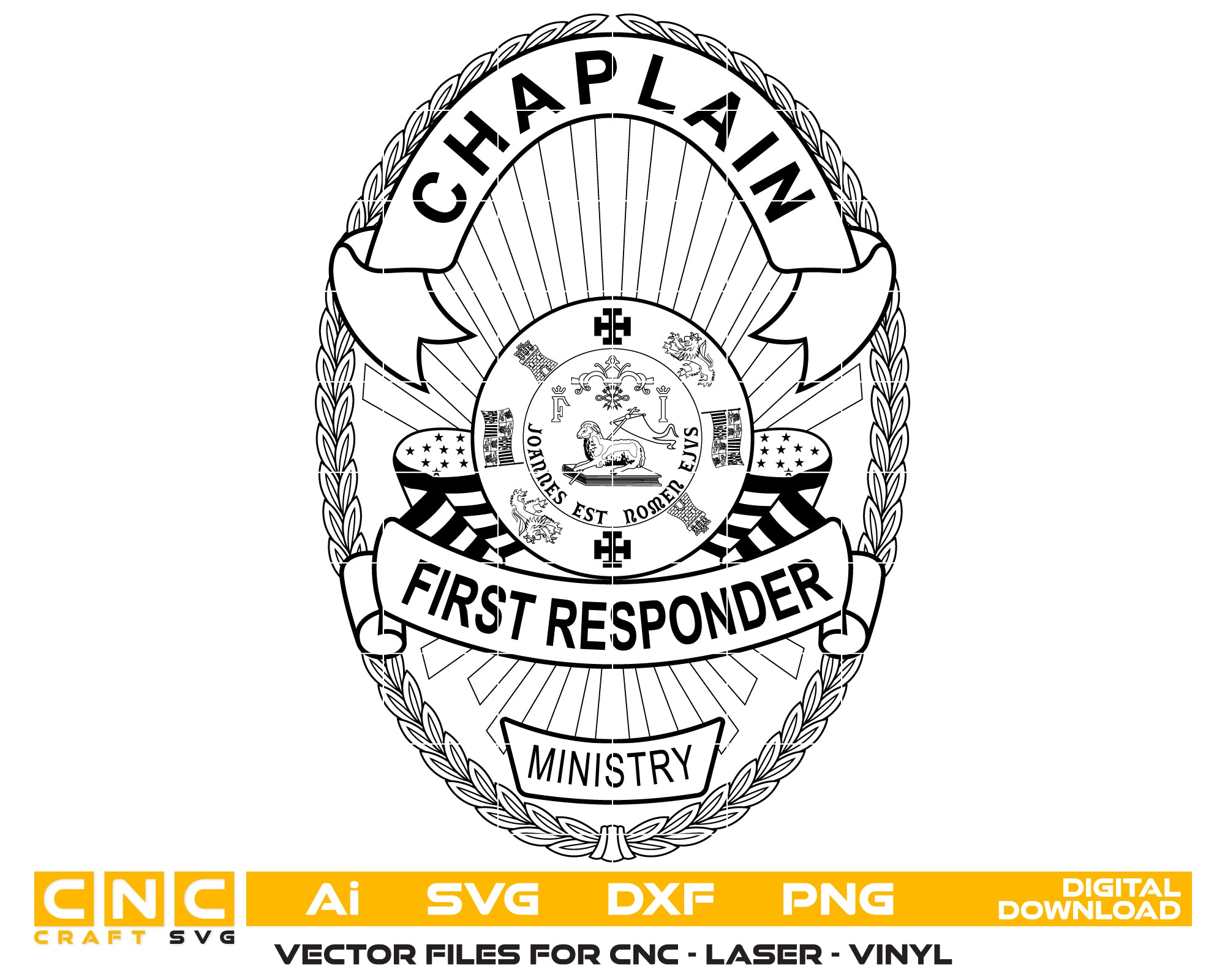 Chaplain First Responder Badge Puerto Rico SVG, Puerto Rico Chaplain Badge Vector, First Responder Emblem SVG Puerto Rico, Chaplain Law Enforcement Badge SVG, Puerto Rico First Responder Badge