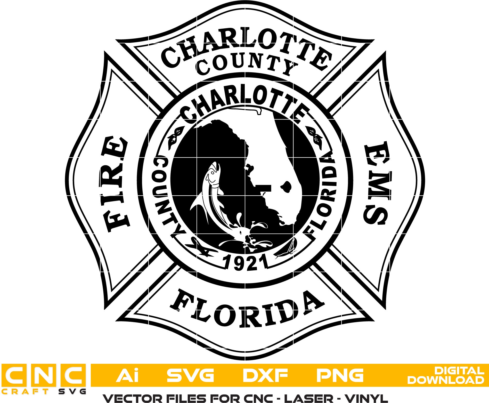 Charlotte County Florida Fire Ems Badge