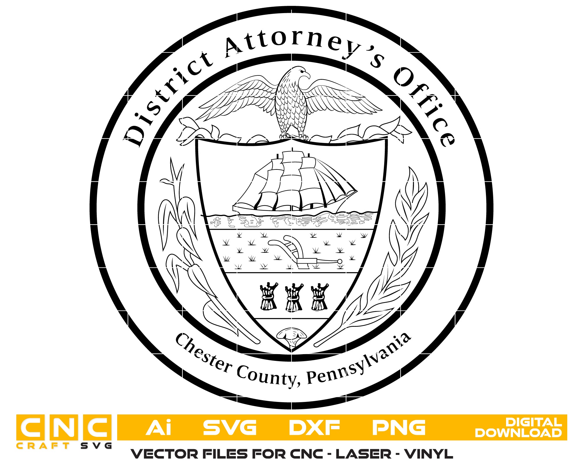 Chester County District Attorney Logo SVG, Pennsylvania District Attorney Vector, Chester County DA Office Emblem SVG, Pennsylvania Justice System Logo, #support