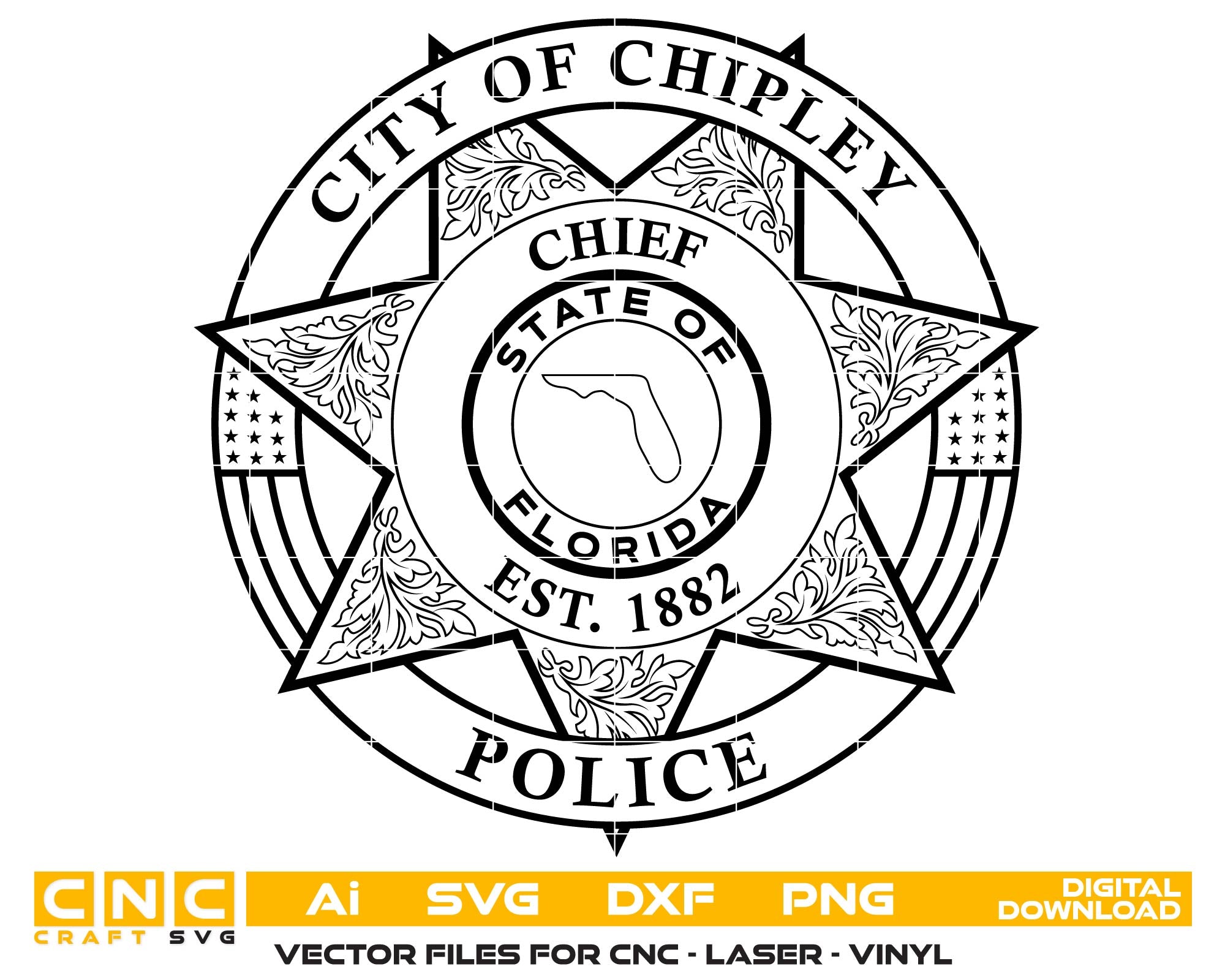 Chipley Chief Police Department Badge, Chipley Chief Police,Police Department Badge,Chief Police Badge