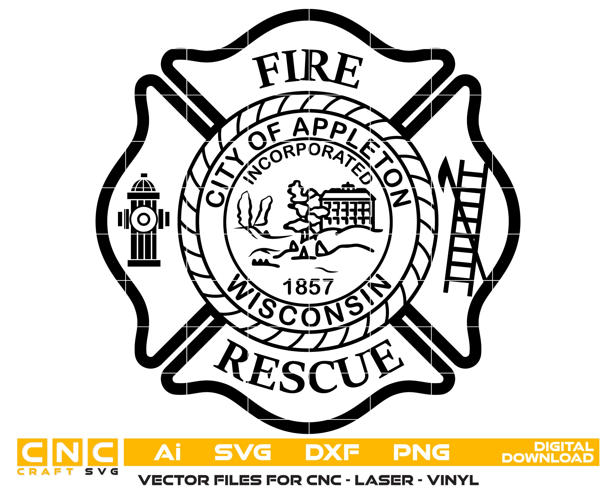 City Of Appleton Wisconsin Fire Rescue Badge