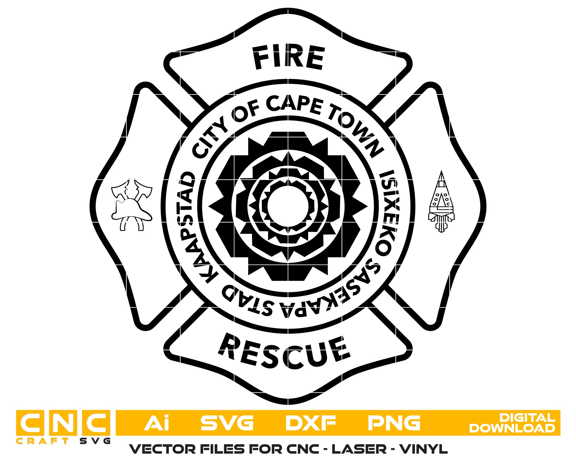 City Of Cape Town Fire & Rescue Service Badge