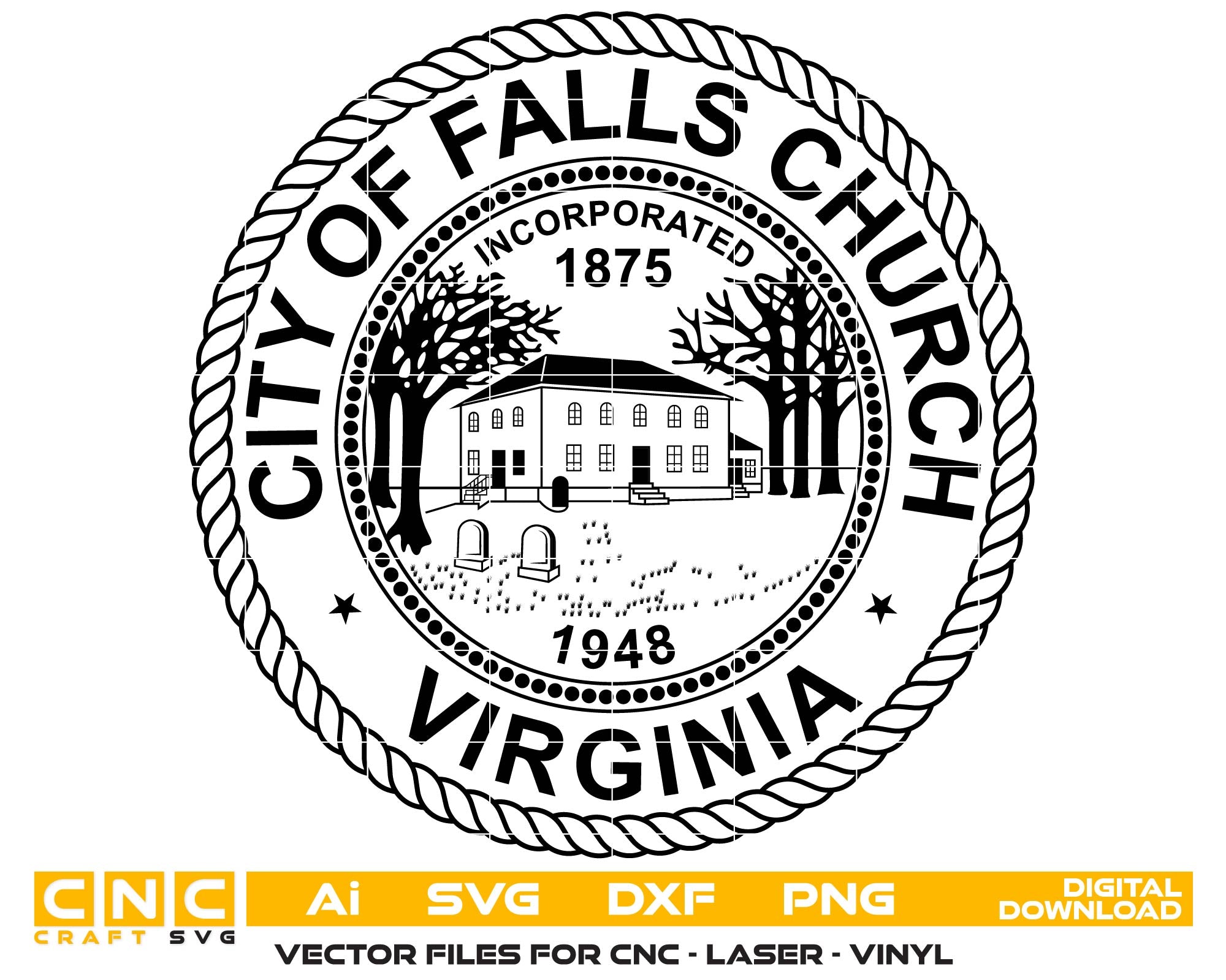 City Of Falls Church Seal, Virginia