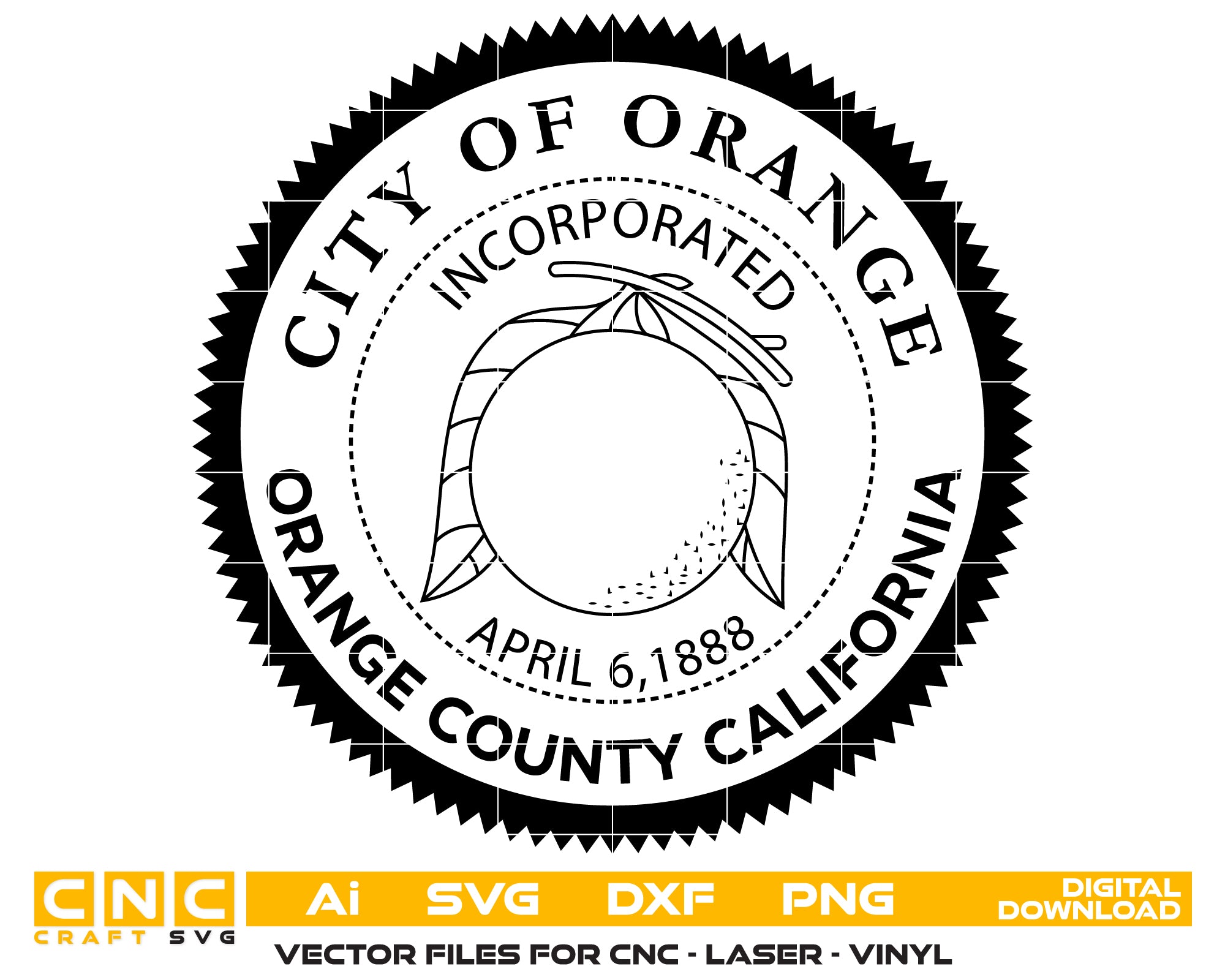 City Of Orange Seal Svg