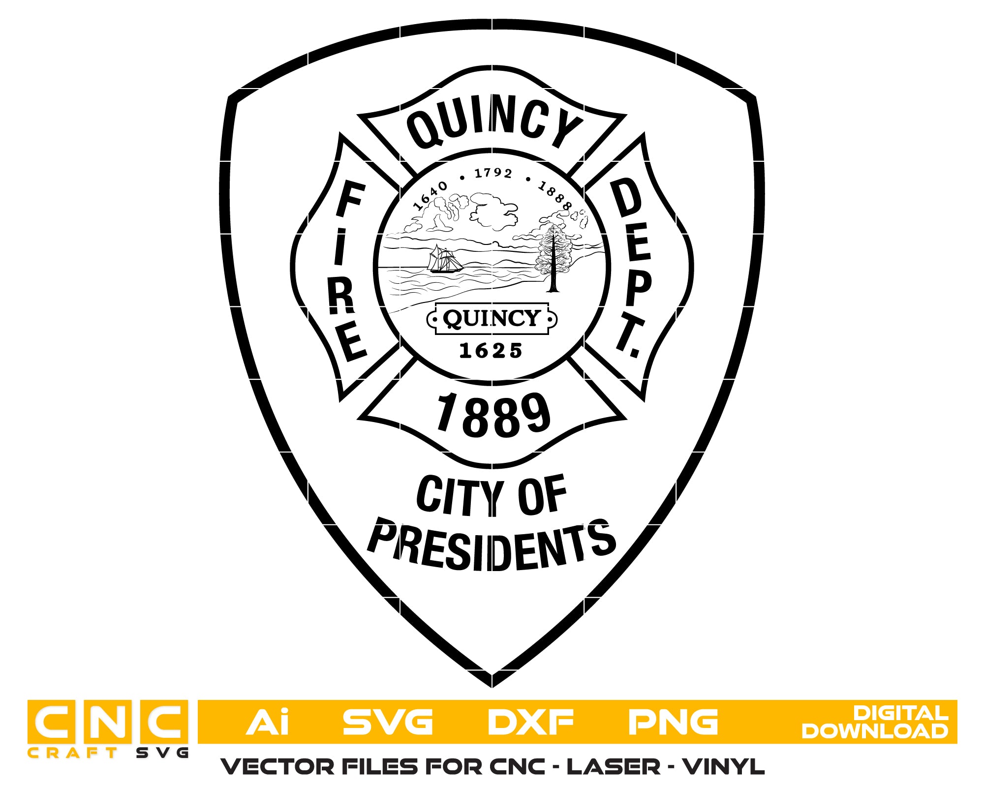 City Of Presidents Quincy Fire Department Patch