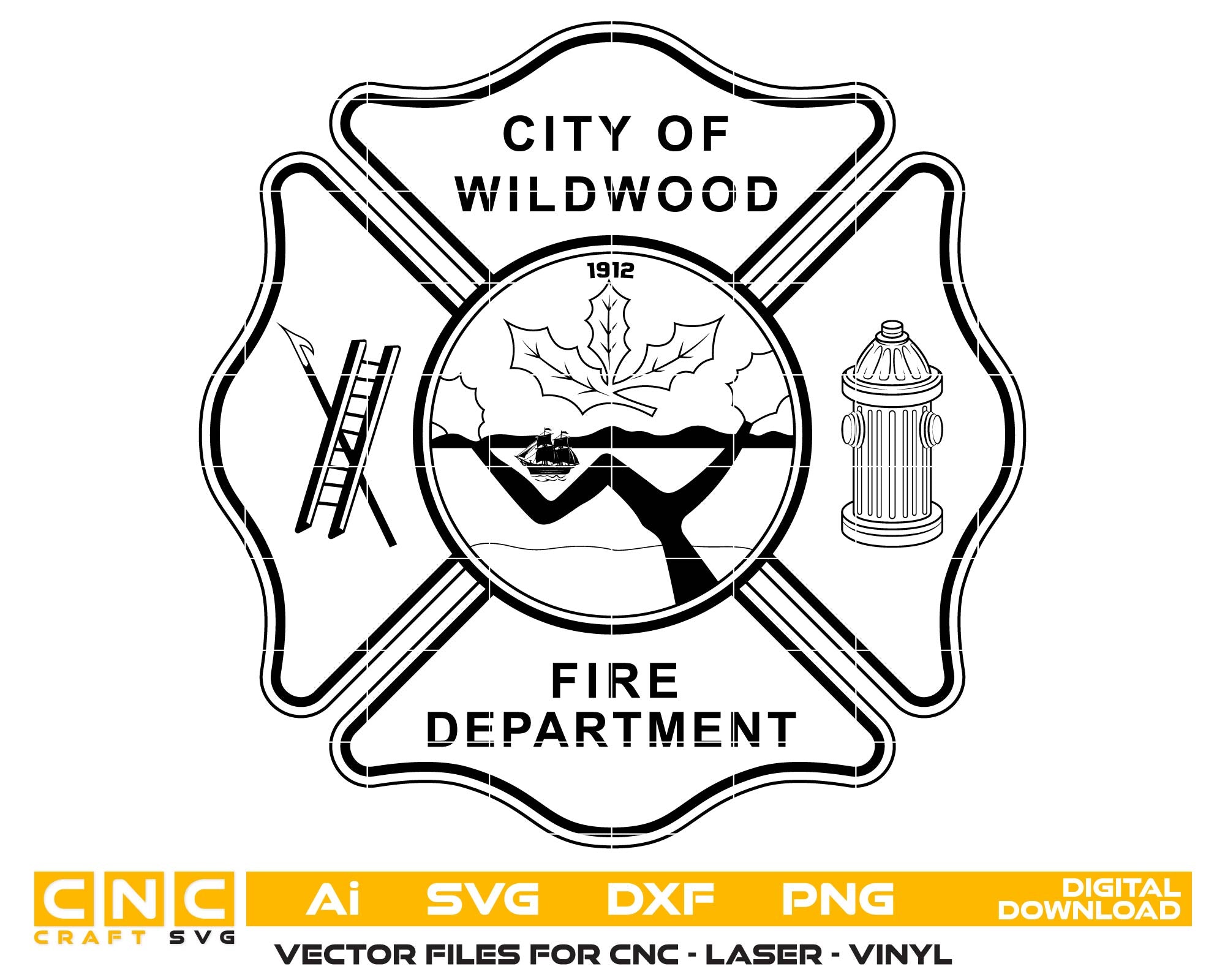 City Of Wildwood Fire Department Seal, NJ