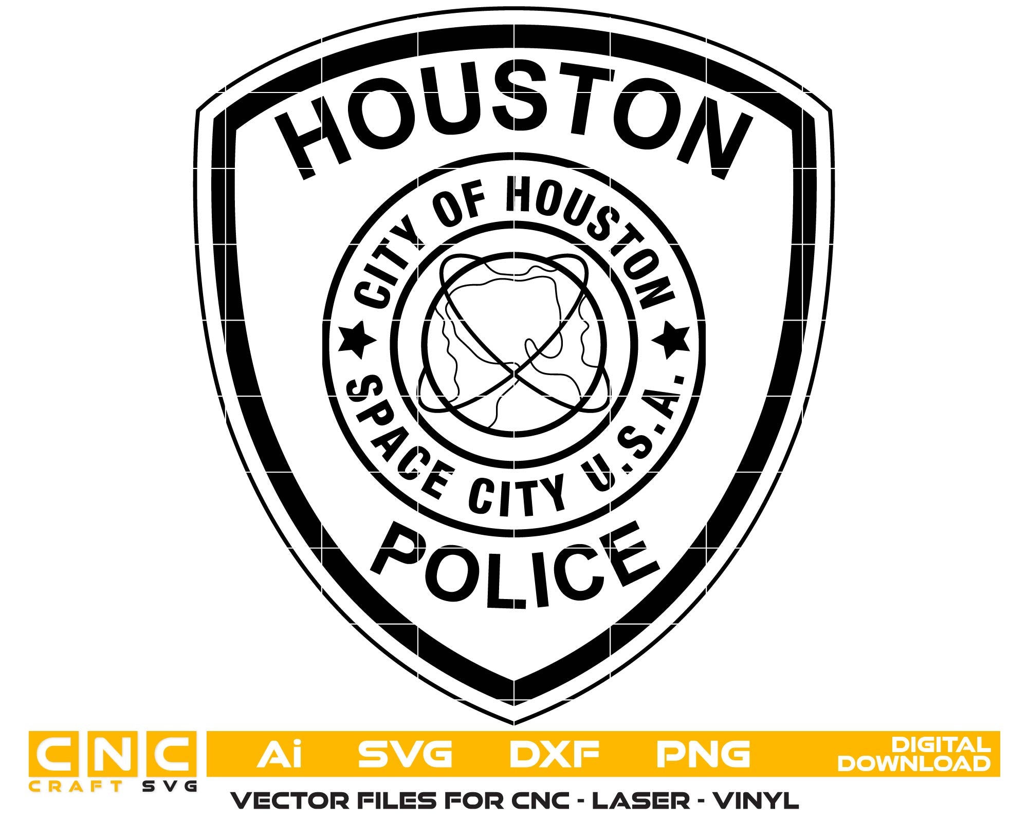 City Of Houston Police Patch SVG, Houston Police Emblem Vector, Texas Police Patch SVG, Houston Law Enforcement Badge Vector, Houston Police Department Patch