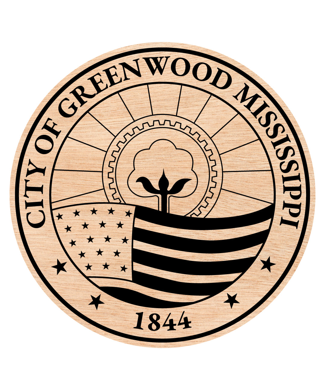 City Seal of Greenwood Mississippi SVG, Greenwood MS Seal Vector, Greenwood Municipal Emblem, Mississippi City Seal SVG, City Government Seal Vector File