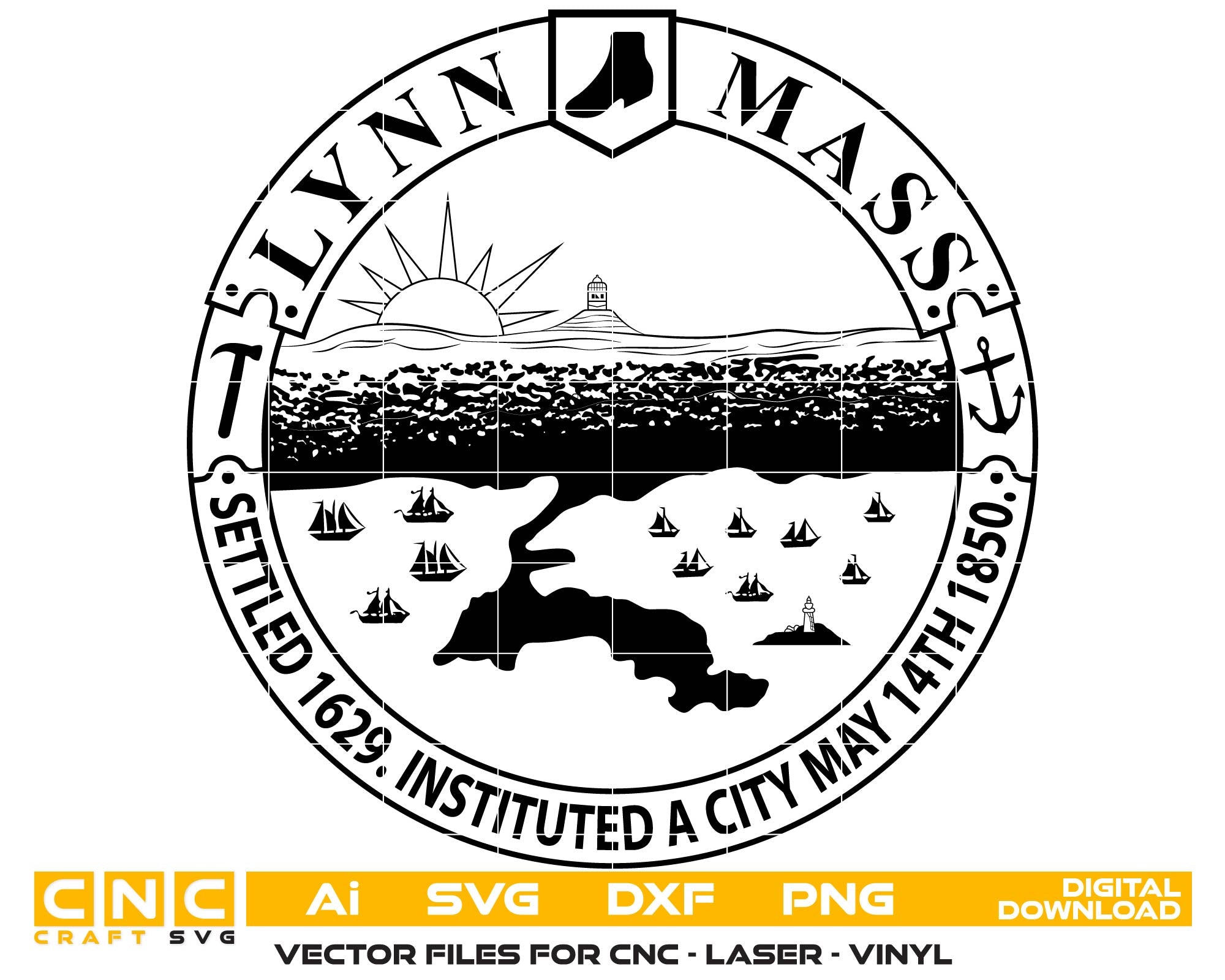 City Seal of Lynn Massachusetts SVG
Lynn MA Municipal Seal Vector
Official Lynn Massachusetts Emblem
Lynn City Government Seal SVG
Historic Lynn MA Seal Vector File