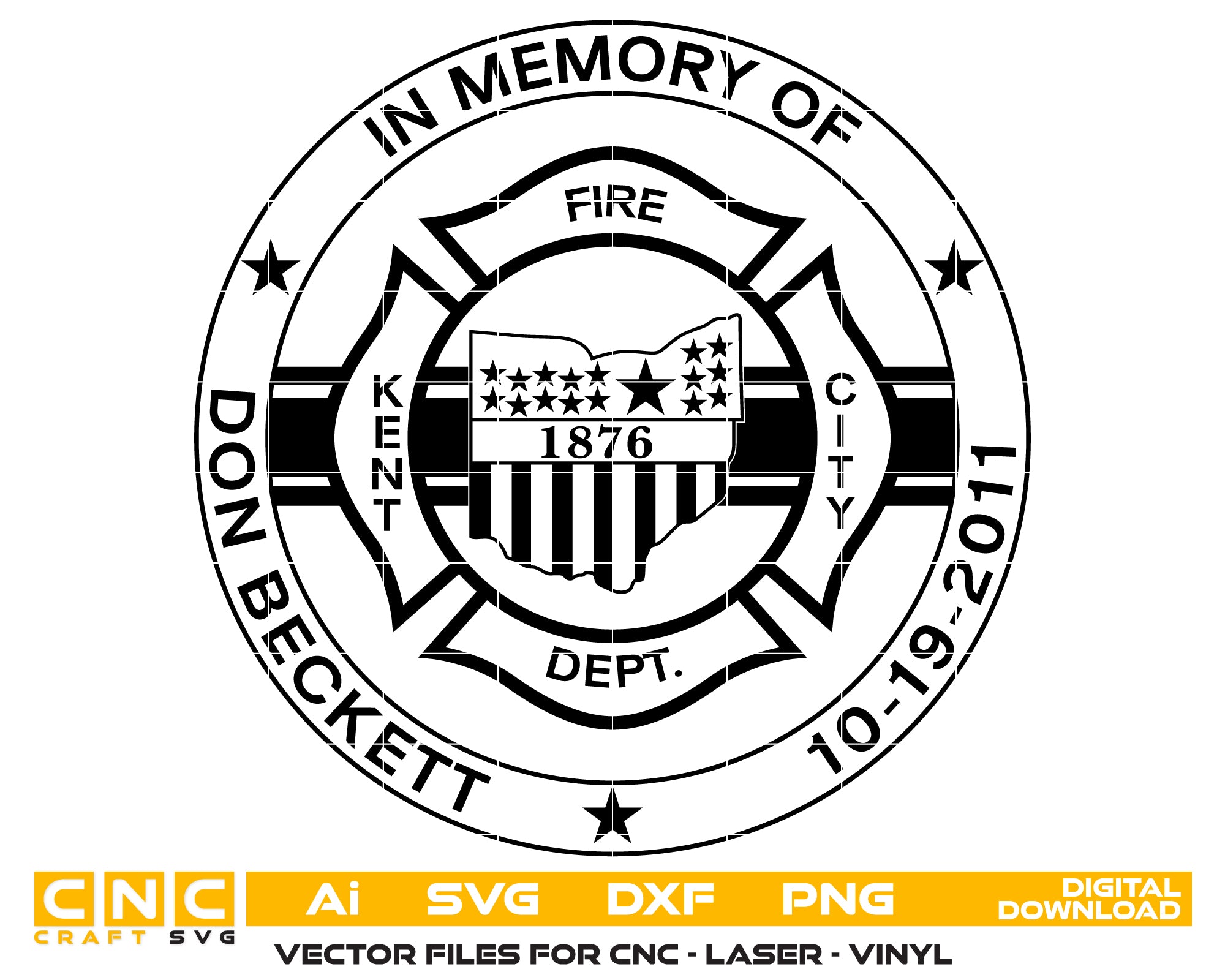 City of Kent Fire Department Badge SVG, Kent Firefighter Badge Vector, Kent Fire Department Emblem, Fire Department Badge SVG, Firefighter Badge Vector File