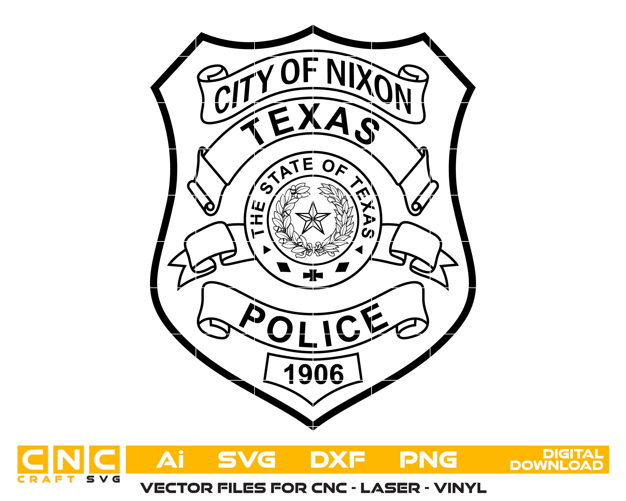city of nixon police badge svg, nixon texas police badge vector, nixon tx police svg emblem, texas law enforcement badge svg, #support