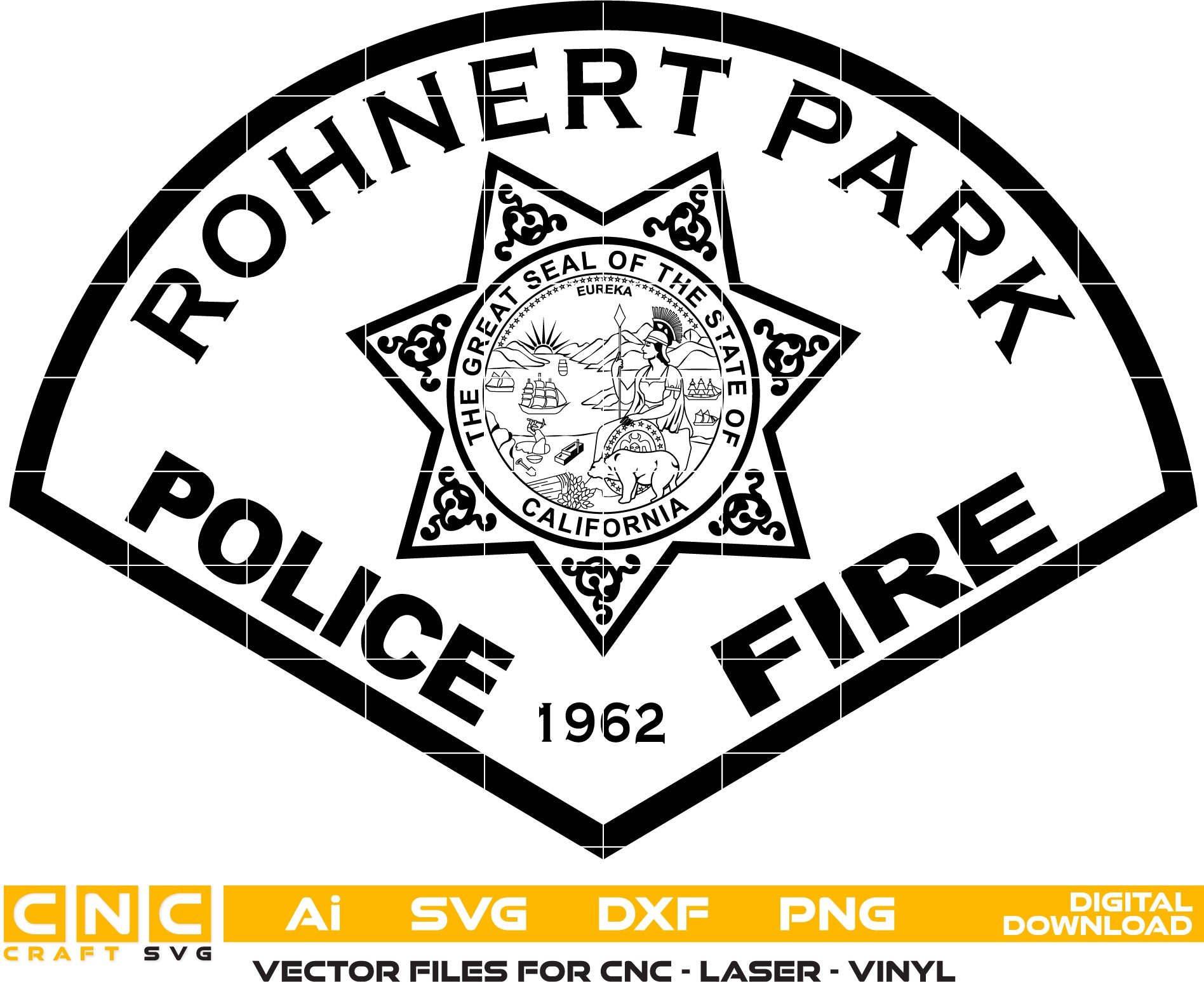 City of Rohnert Park Police and Fire Badge – Digital Download