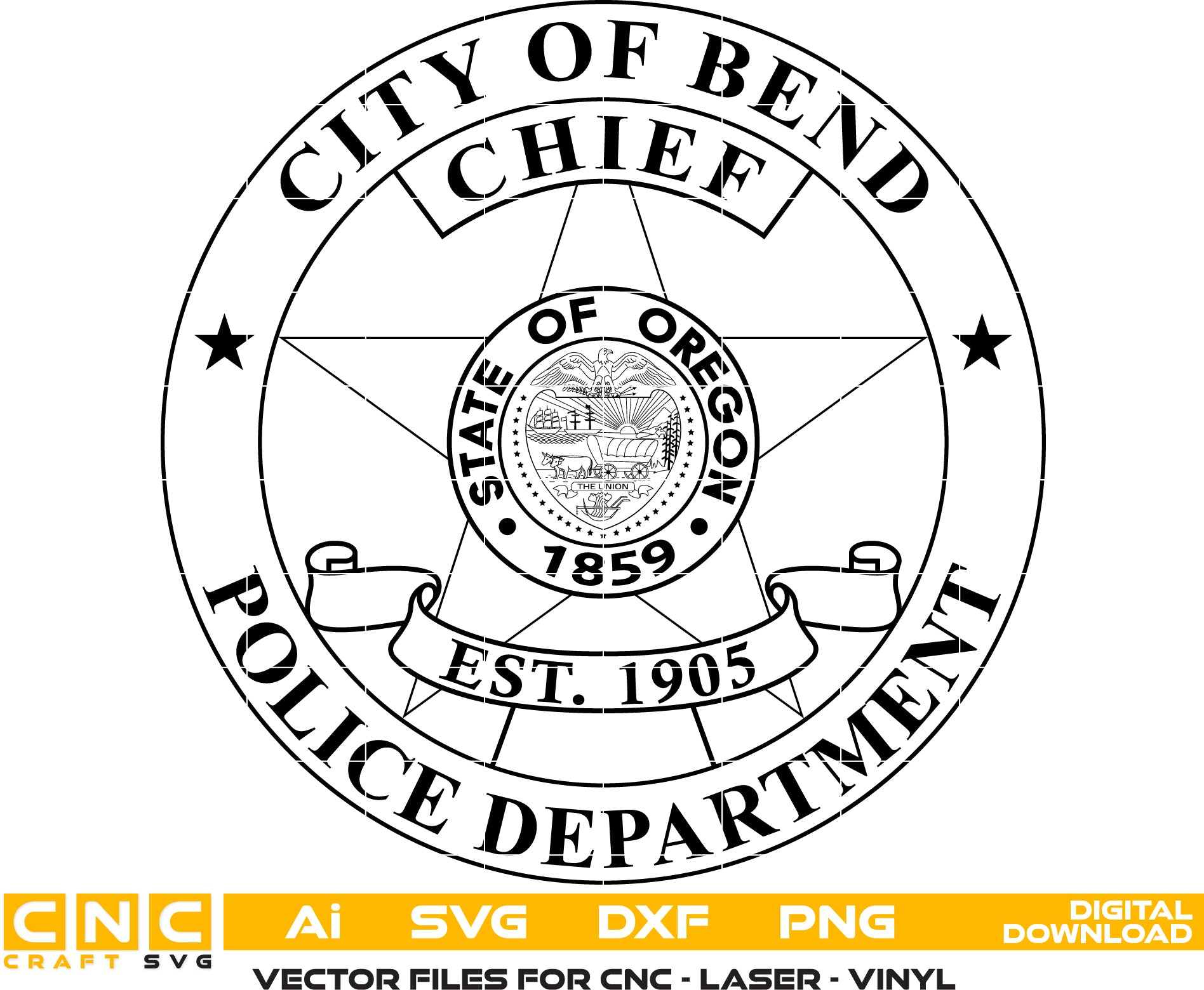 City of Bend Police Chief Badge, Oregon