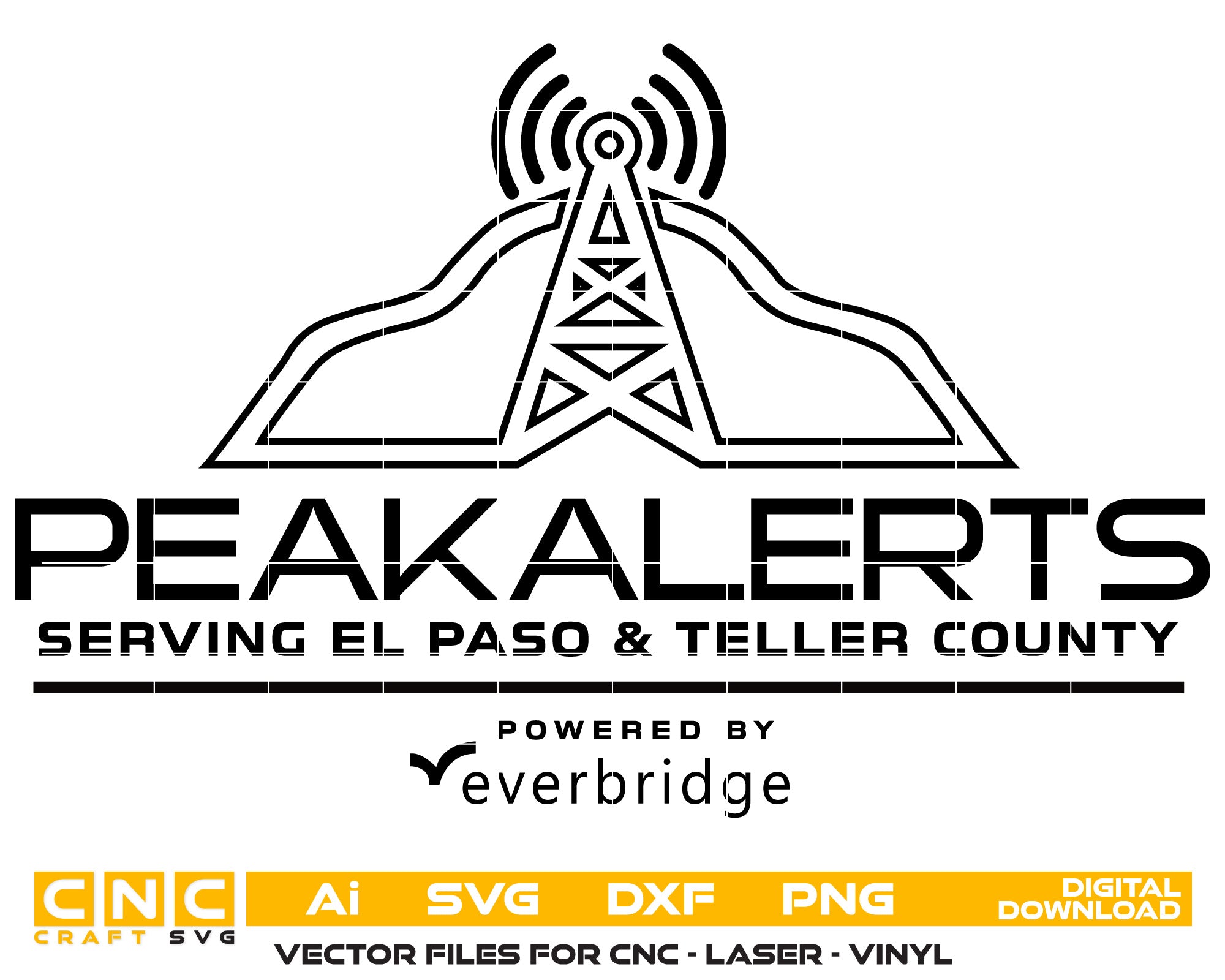 City of Colorado Peak Alerts Logo SVG | Emergency Notification Vector for Print & CNC