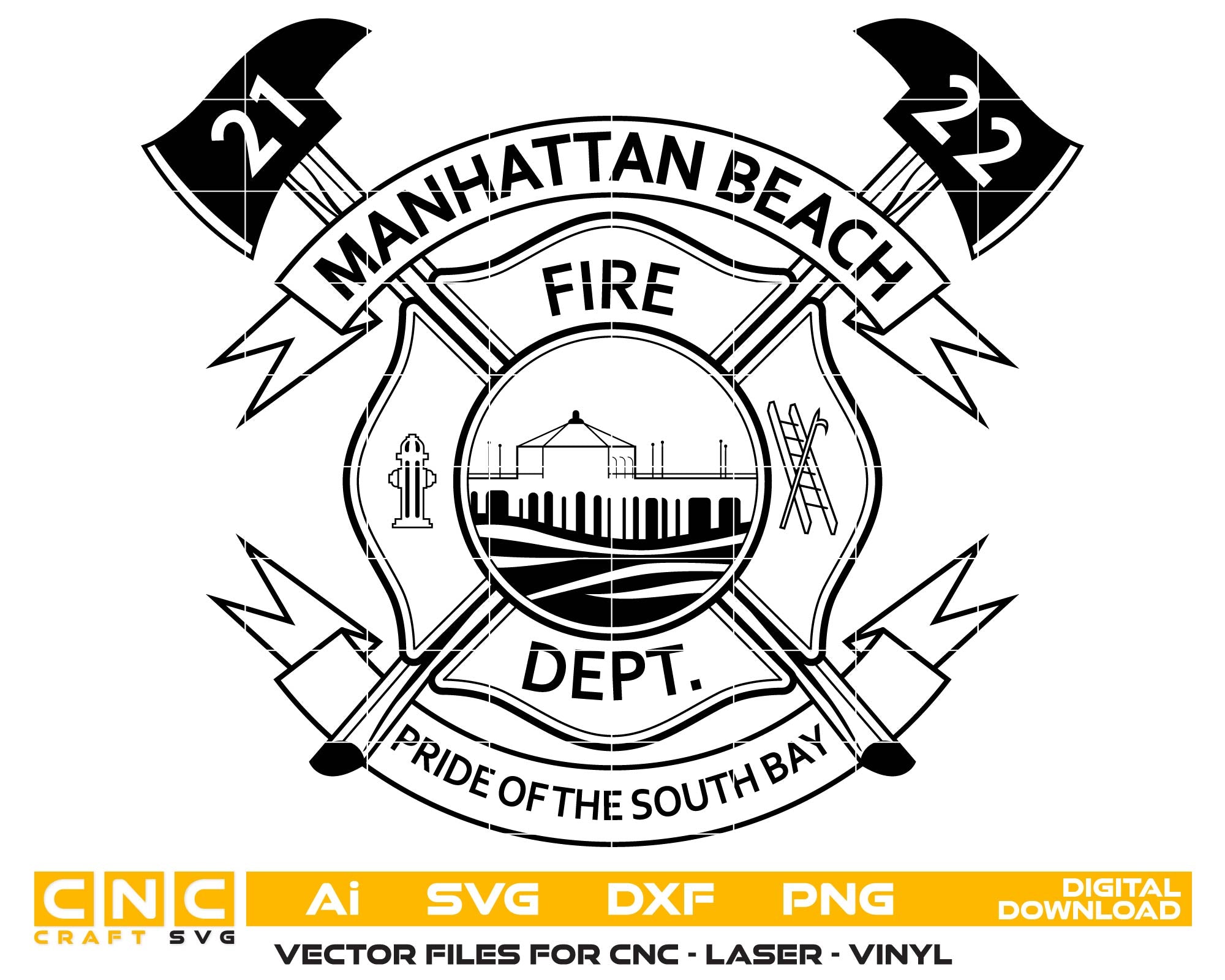 City of Manhattan Beach Fire Dept. Emblem, California