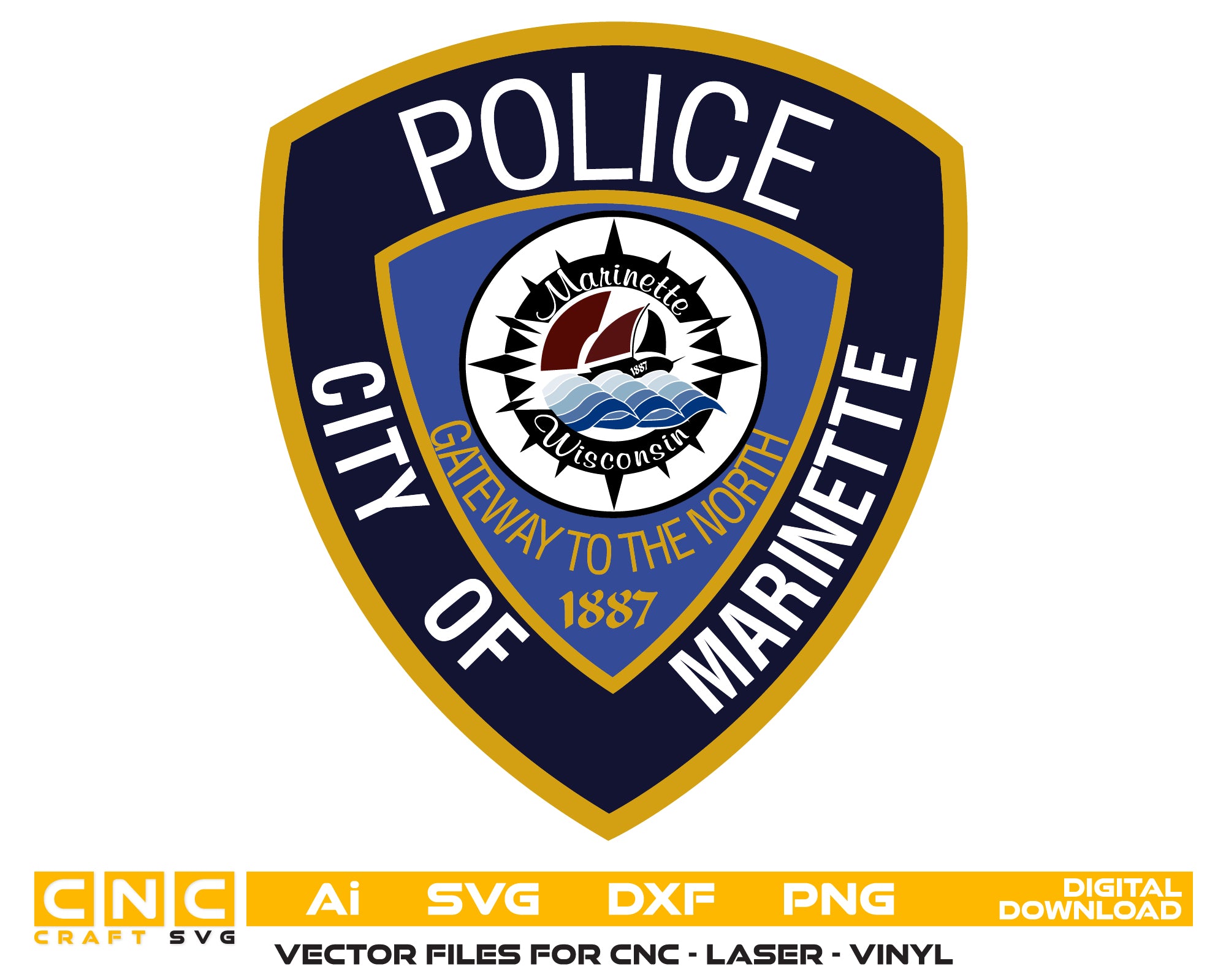 City of Marinette Police Badge Colour Printing File