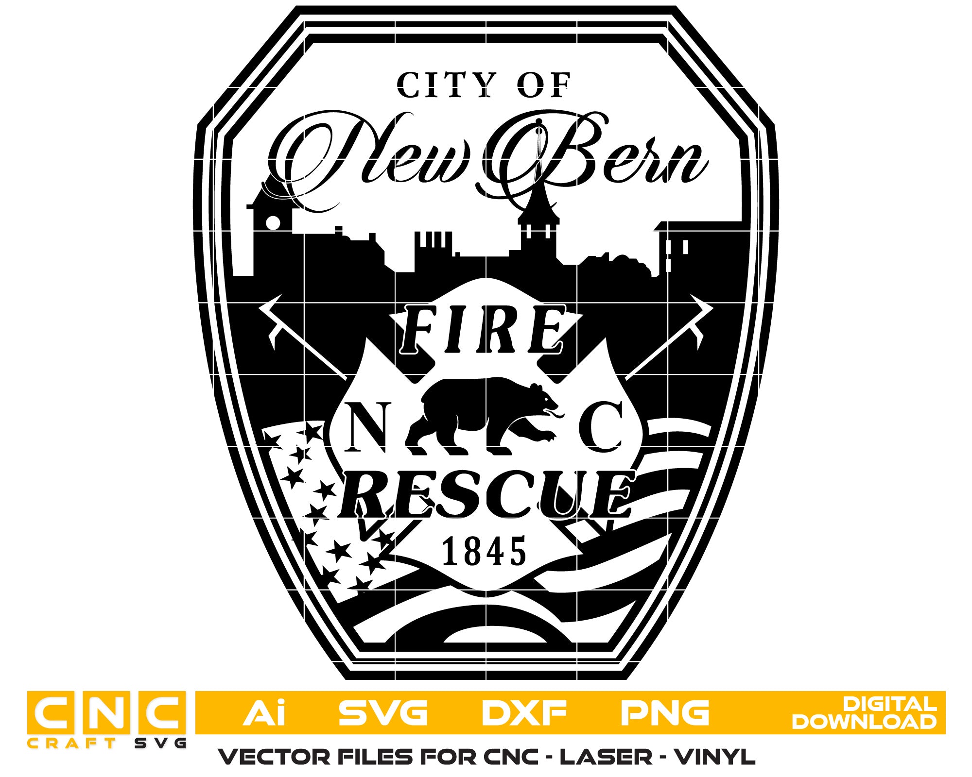 City of New Bern Fire Rescue Badge