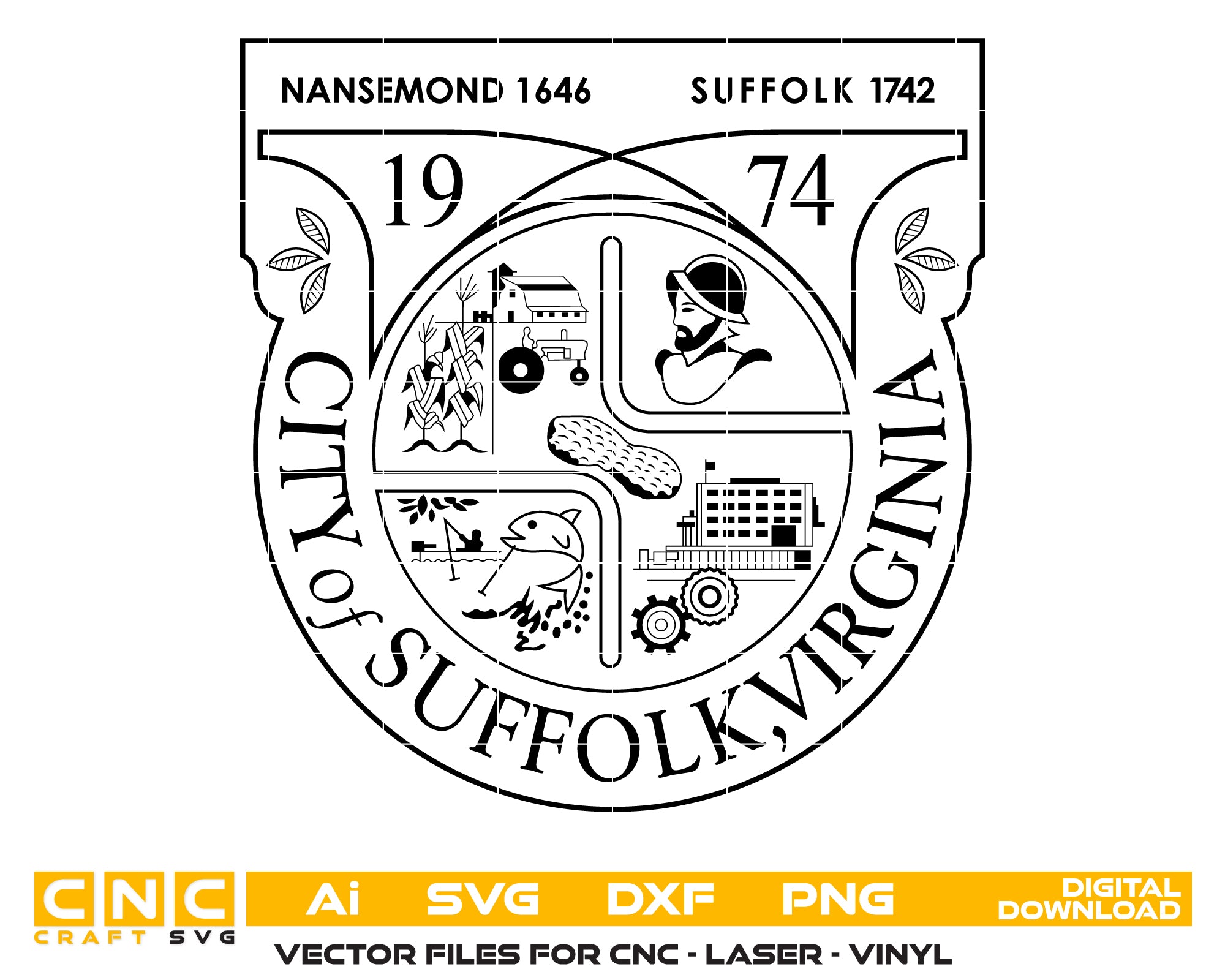 City of Suffolk,virginia Seal SVG