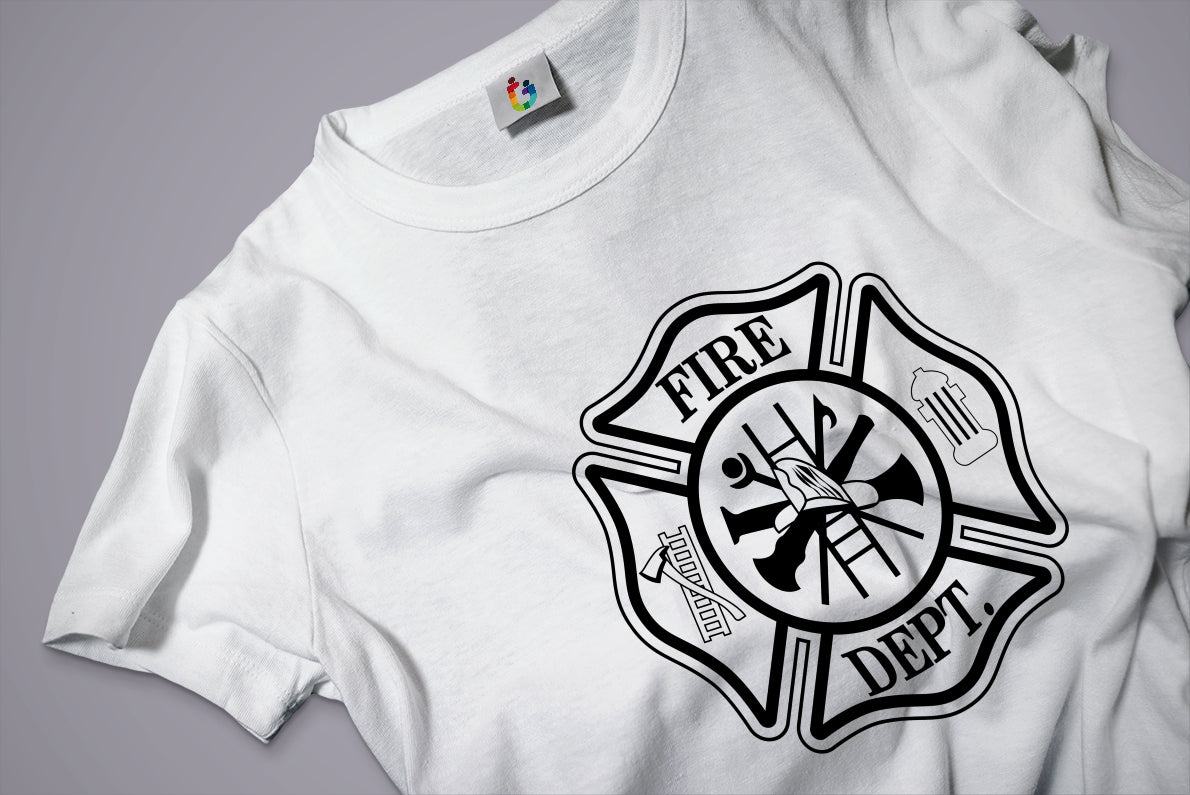 Classic Maltese Cross Fire Department Emblem