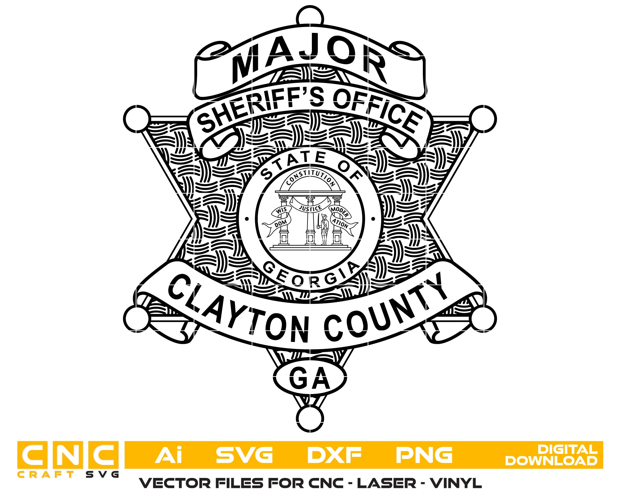 Clayton County Sheriff Major Badge