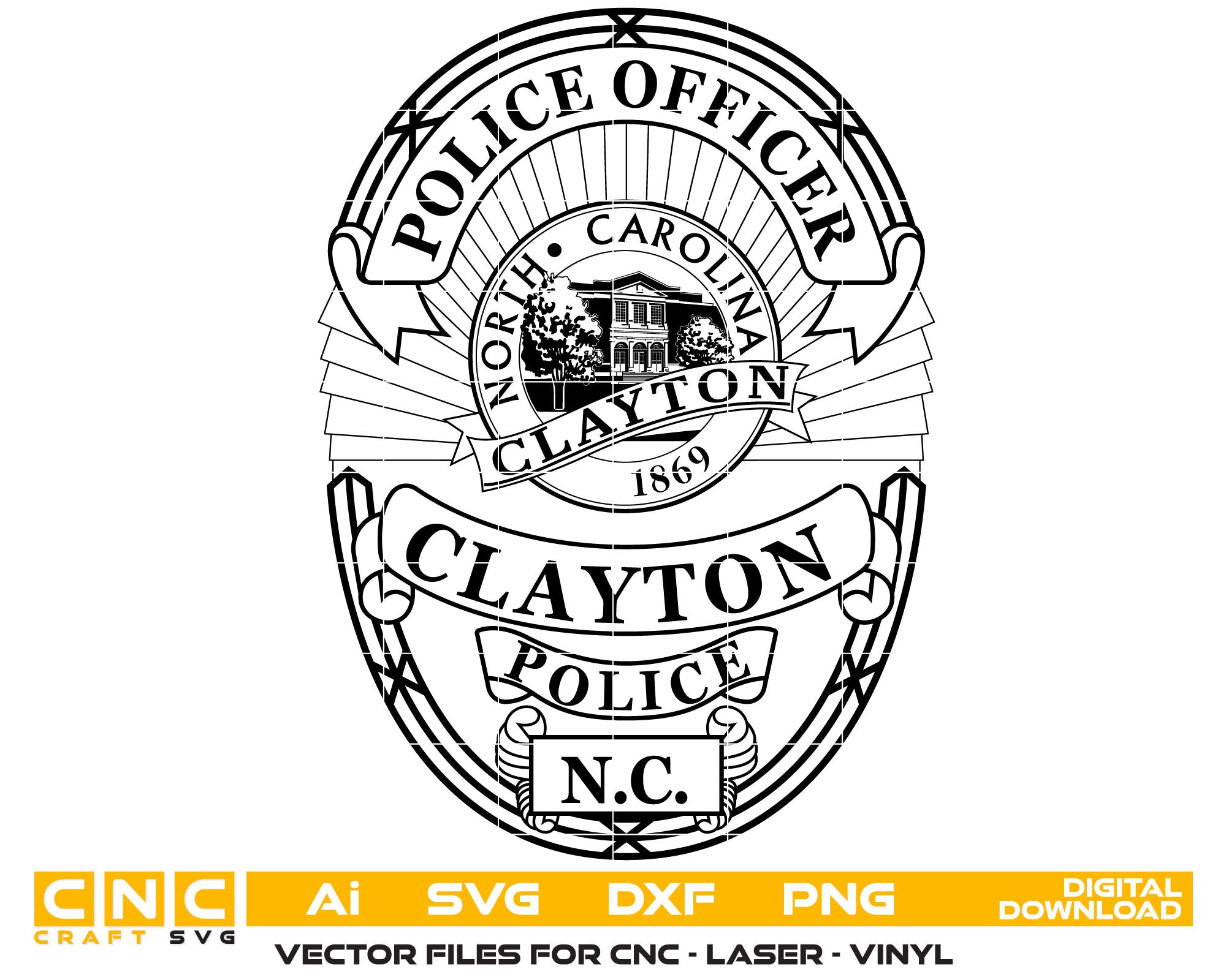 Clayton Police Officer Badge – Digital Download
