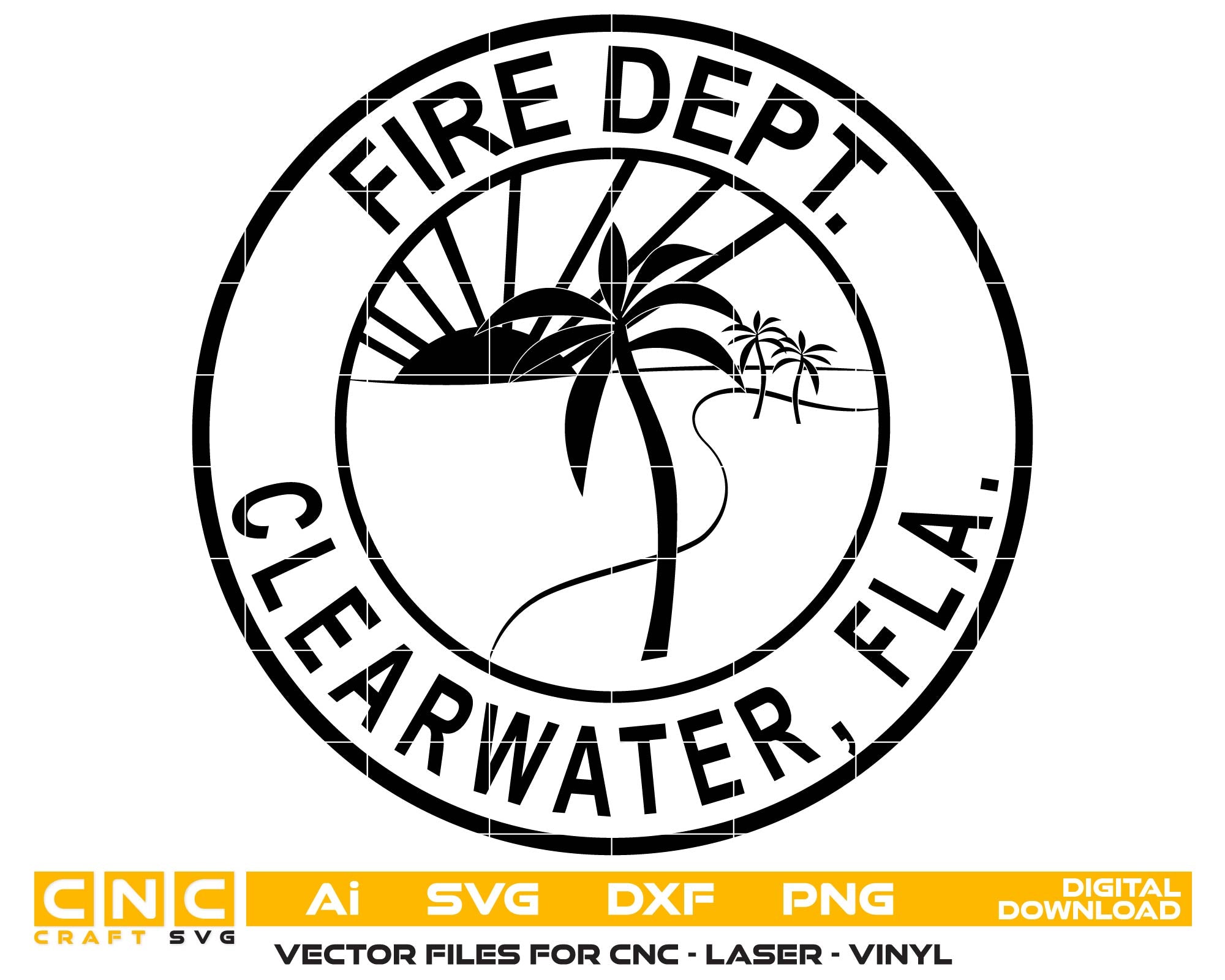 Clearwater Fire Service insignia Logo, Florida