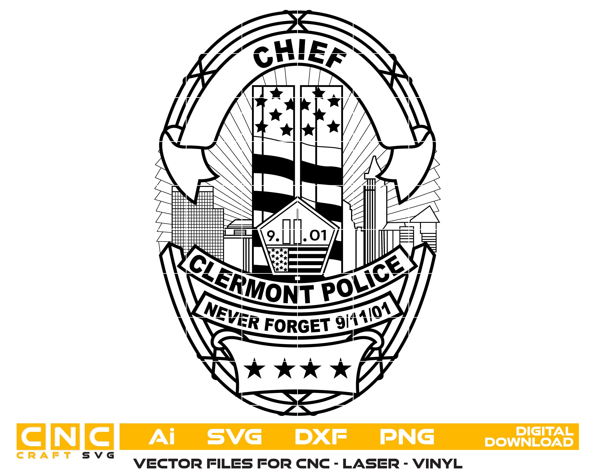 clermont police chief badge svg, clermont florida police badge vector, clermont fl police chief svg emblem, florida law enforcement chief badge svg, #support