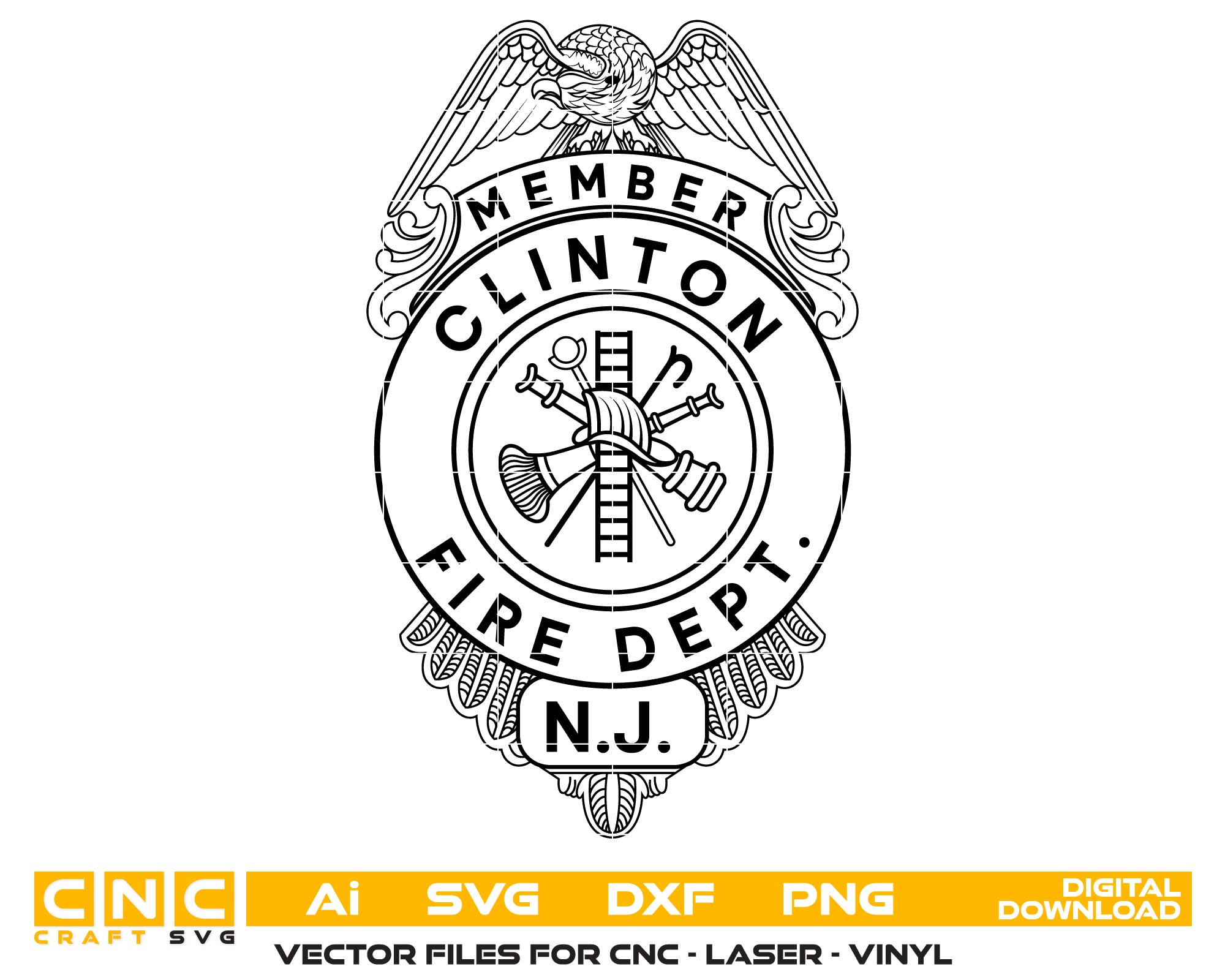 clinton fire dept fireman’s member badge svg, clinton new jersey firefighter badge vector, clinton nj fire department svg emblem, new jersey firefighter badge svg, #support