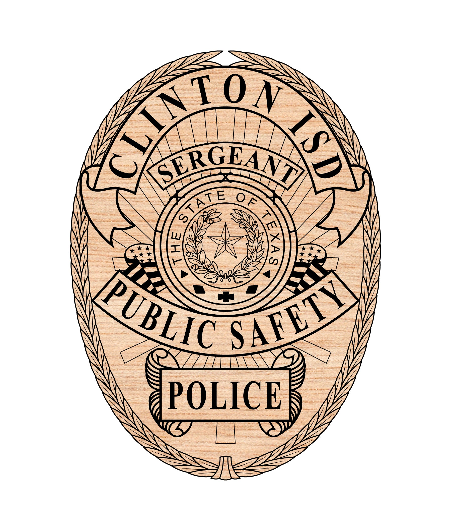 clinton isd public safety police sergeant badge svg, clinton isd police sergeant badge vector, school district police sergeant svg emblem, texas isd police badge svg, clinton isd law enforcement badge svg