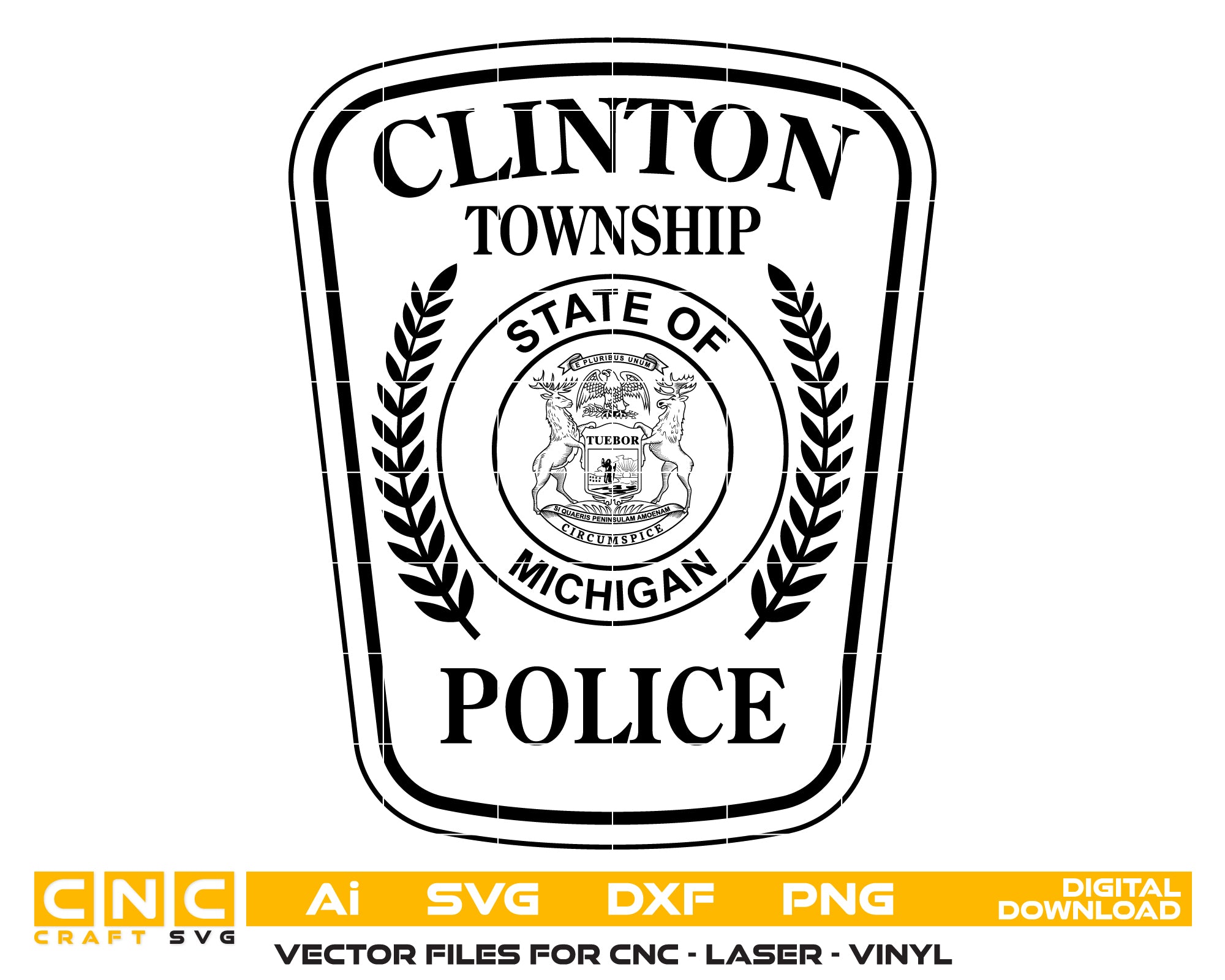 clinton township police department patch svg, clinton township michigan police patch vector, clinton twp mi police svg emblem, michigan police patch svg, #support