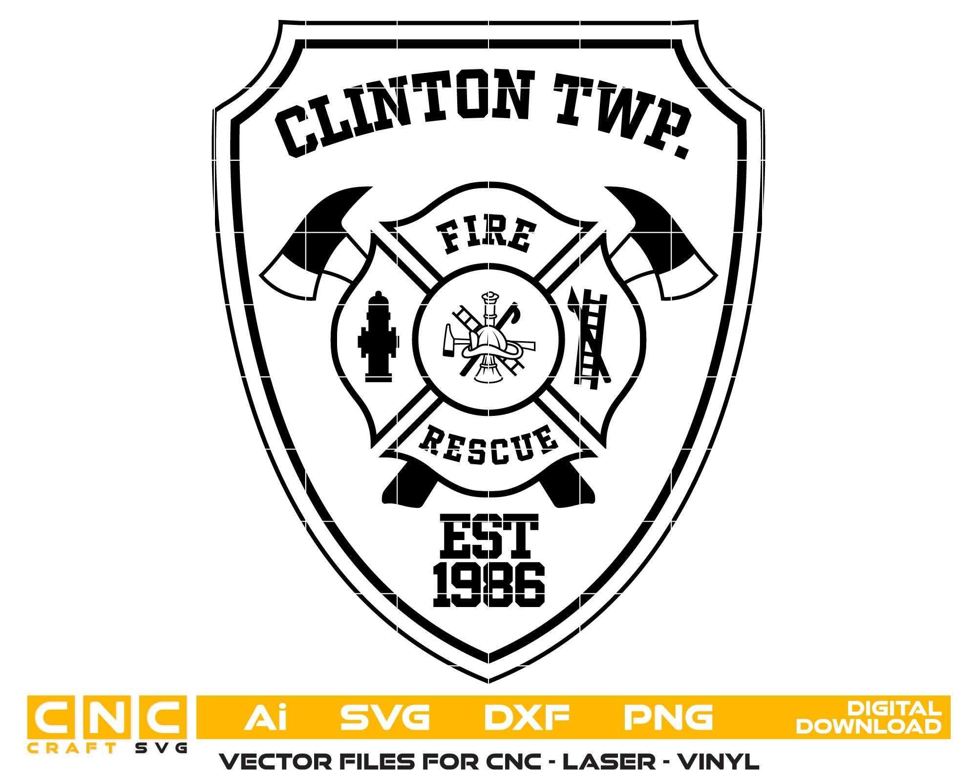 clinton township volunteer fire department badge svg, clinton township fire and rescue badge vector, clinton township firefighter svg emblem, volunteer fire dept badge clinton svg, clinton township rescue department svg