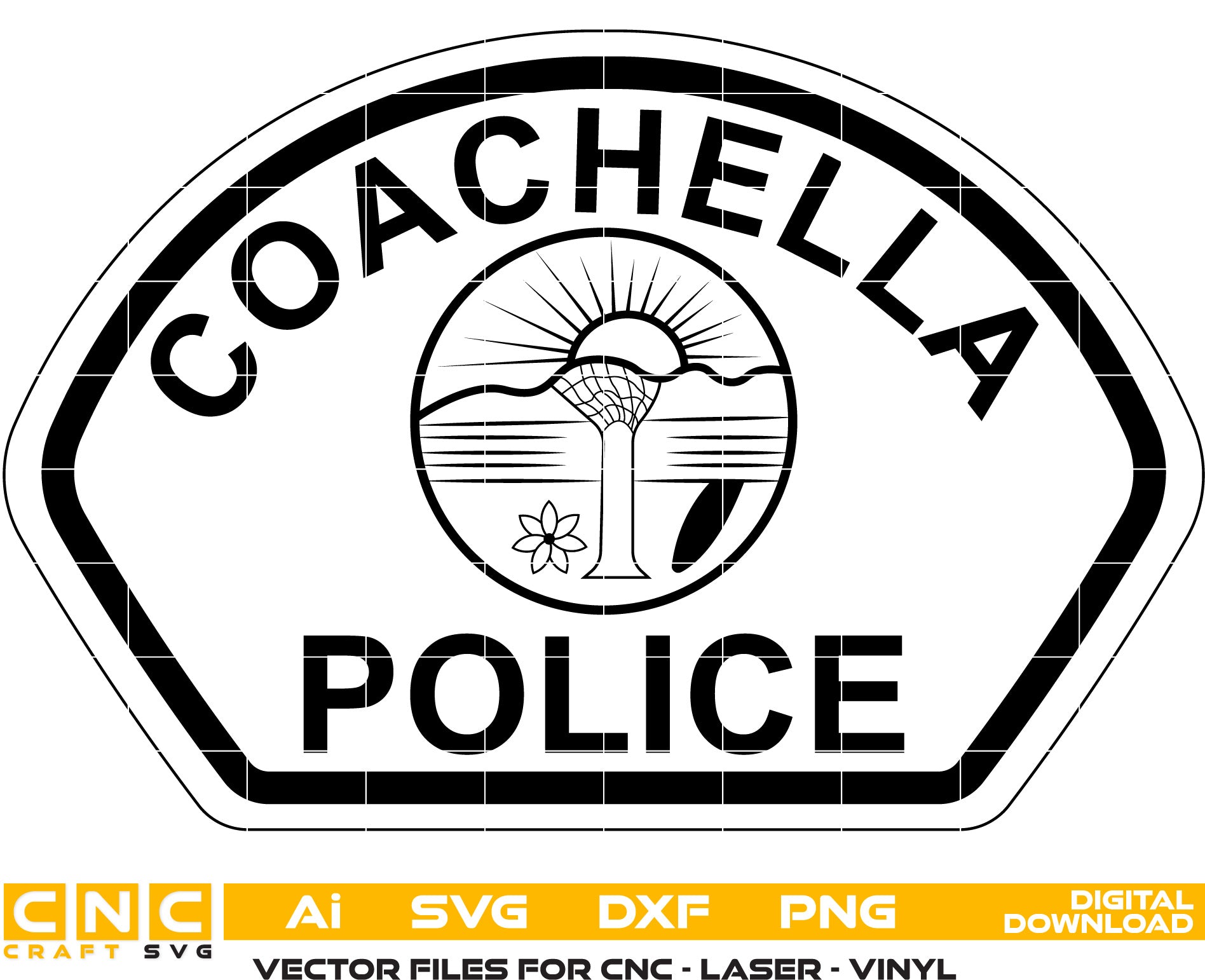 Coachella Police Badge, Police Badge Vector Art,
