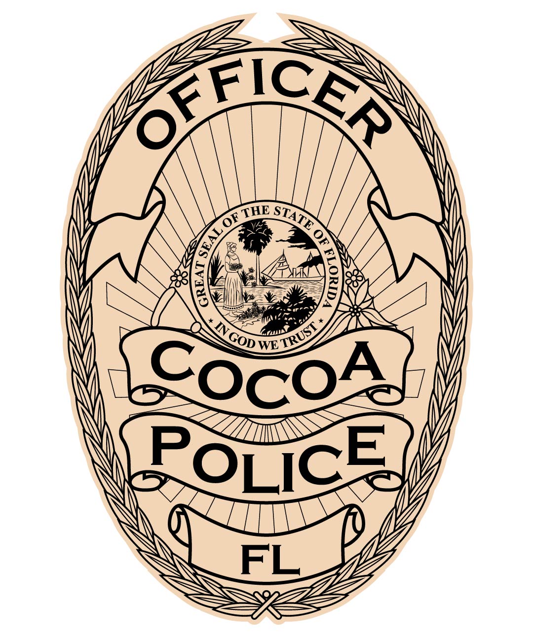 Cocoa Police Officer Badge, Florida, Police Officer Badge, Cocoa Police Badge, Police BadgeSvg