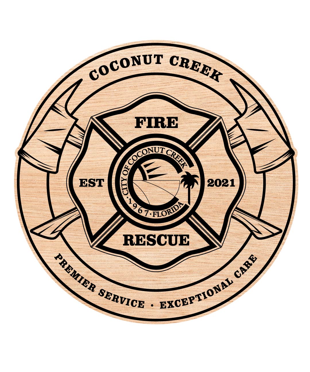 Coconut Creek Fire Rescue Badge, Fire Rescue Badge, Coconut Creek Fire, City Of Coconut Creek Fire Badge