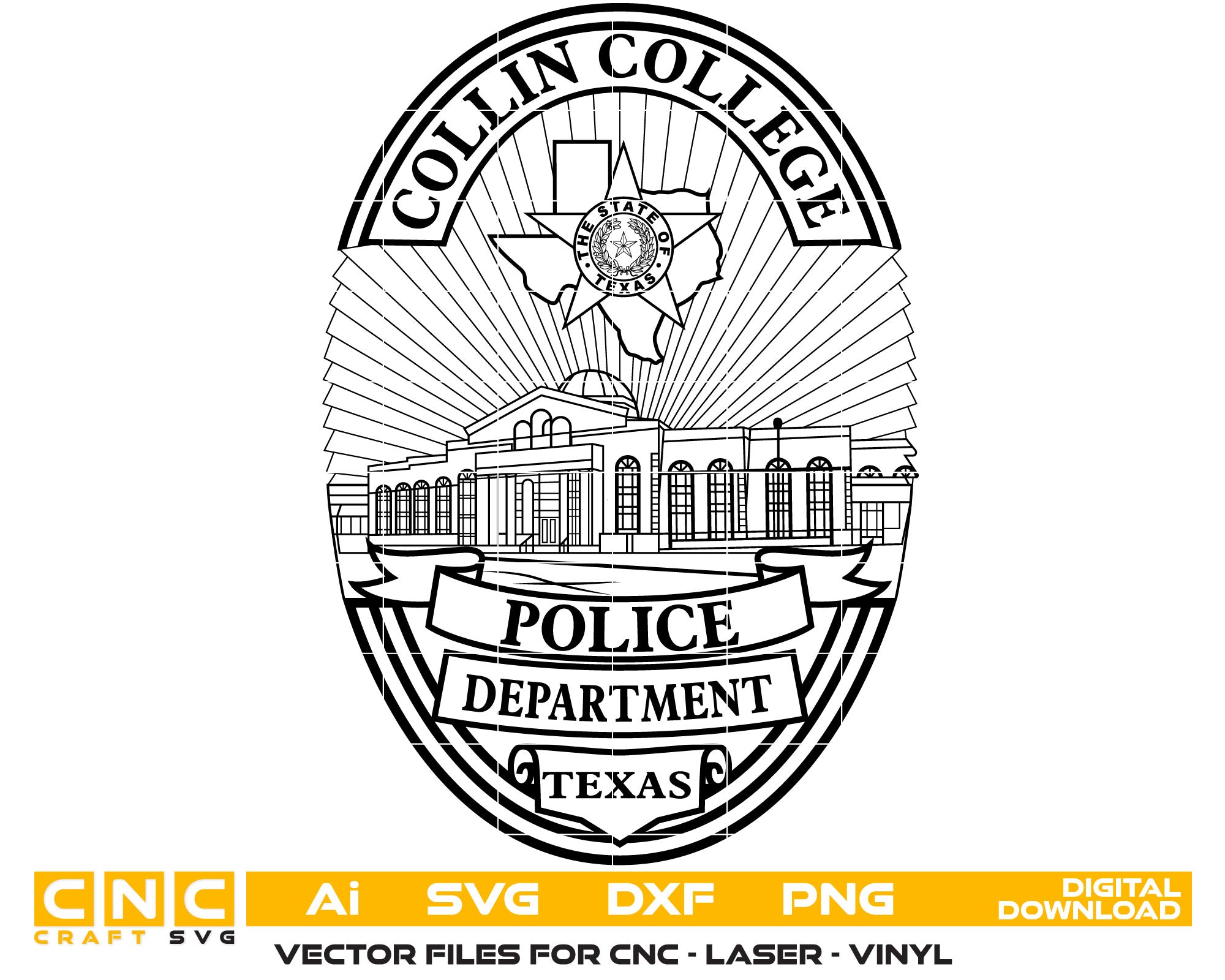 Collin College Police Department Badge – Digital Download