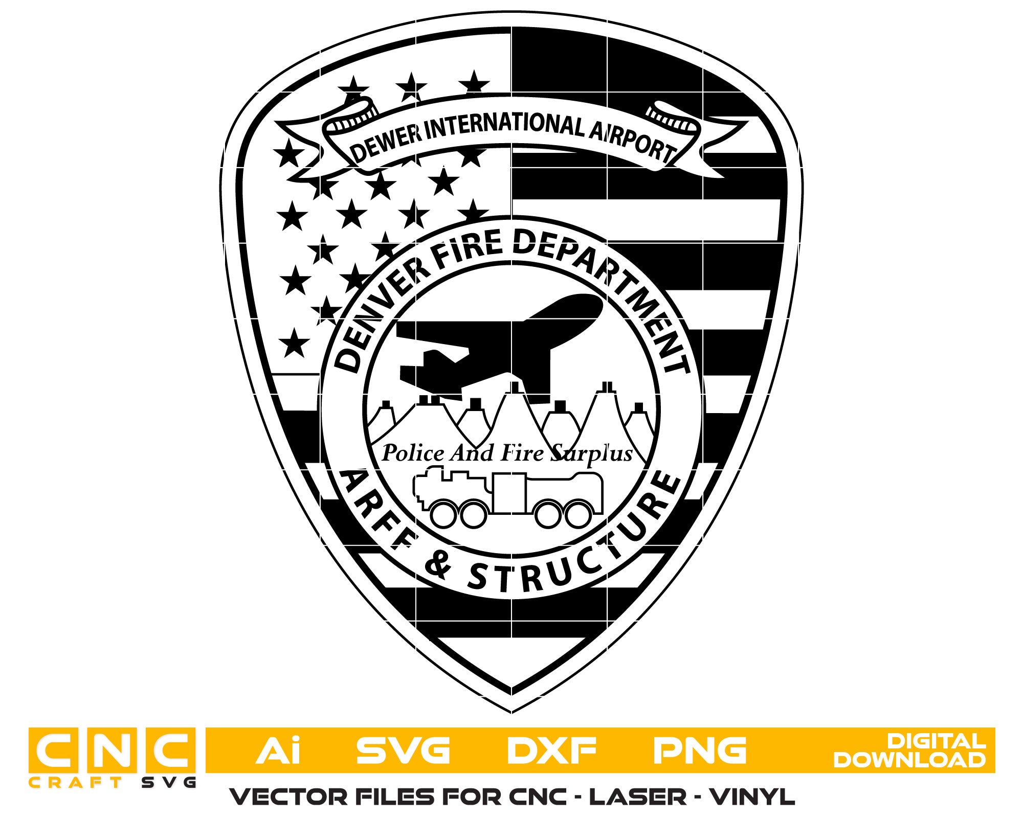 Denver International Airport Fire Department Patch SVG | Colorado Fire Dept Vector Emblem