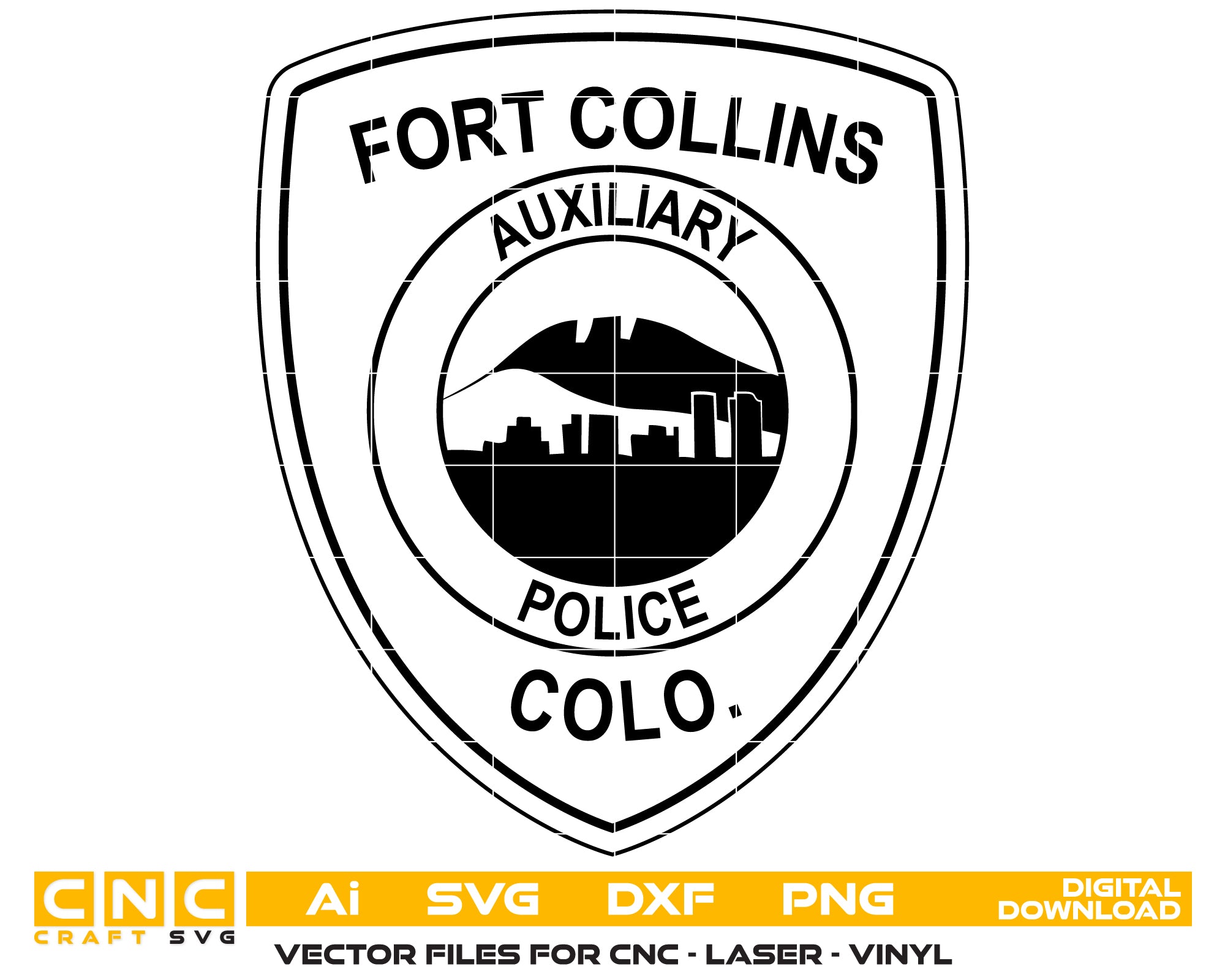 Fort Collins Auxiliary Police Patch SVG